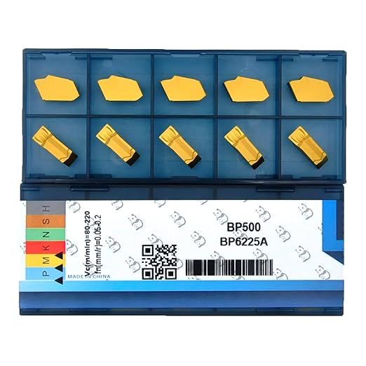 GTN-5 (SP500) Parting Grooving Carbide Inserts Steel Fit for SPB526/532 Cutting Off Lathe Tools, Tin Coated, 10 Pcs