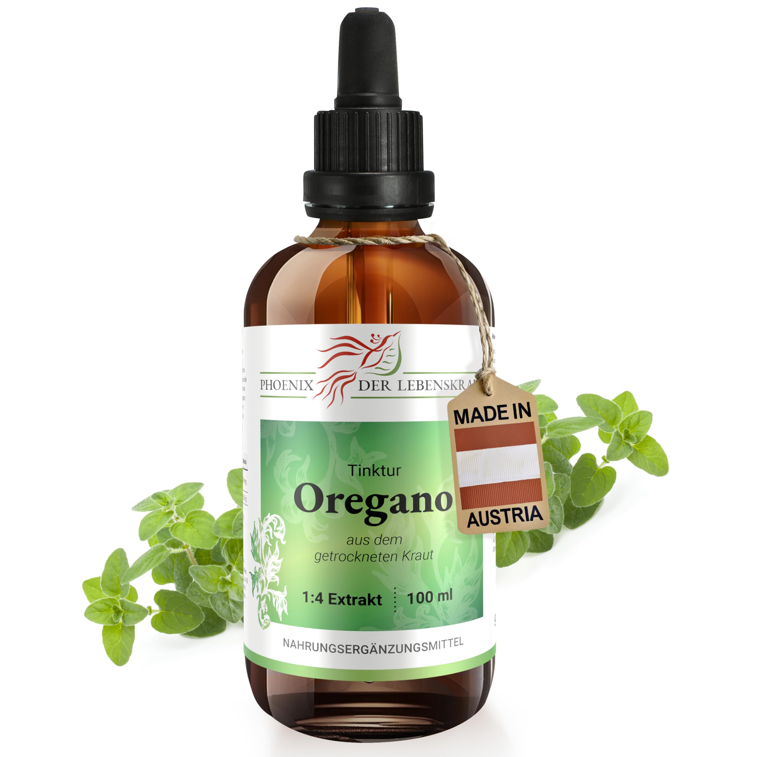 Oregano Tinktur 100ml | Origanum vulgare Tropfen (1:4 Extrakt) | Premium Qualität aus Österreich | Veganes Nahrungsergänzungsmittel | Wilder Majoran, Dost, Wohlgemut, Gemeiner Dost, Gartenmajoran