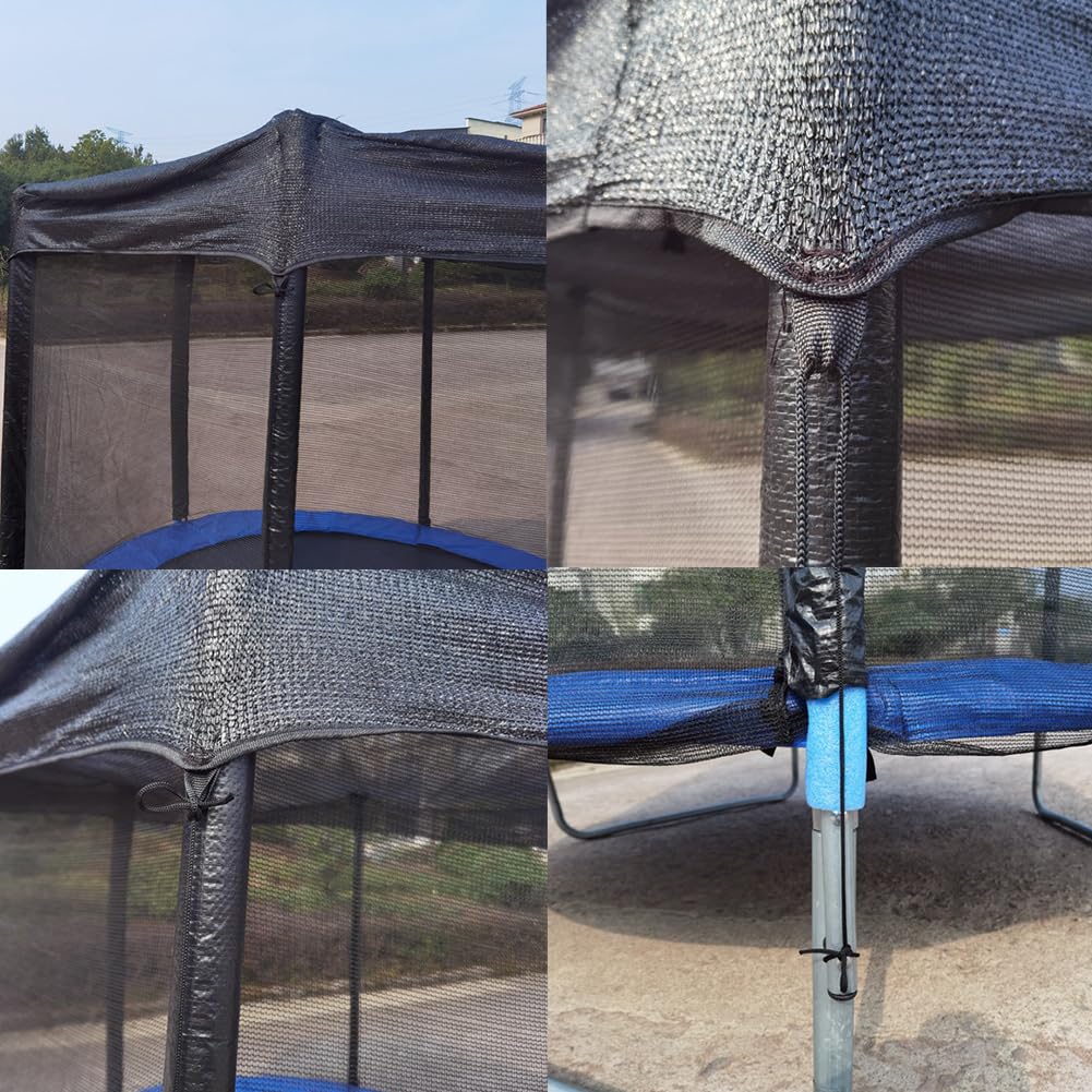 2026 Upgraded Trampolin Sonnenschutz, 183/244/305/366/427cm Trampolin-Schattenabdeckung, Trampolin Zelt for 6/8 Stangen, UV Resistant, Eva Zubehör