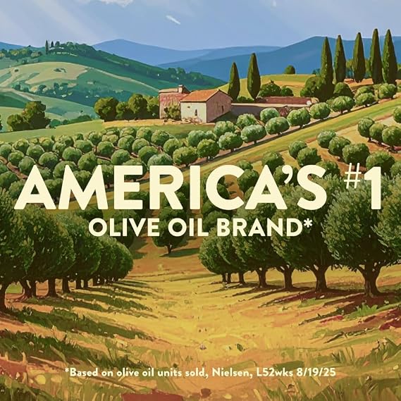 Pompeian Robust Extra Virgin Olive Oil - 101 fl oz (3 L) First Cold Pressed Olive Oil for Cooking - Bold Taste for Pasta, Marinades, and Salad Dressings - Value Size