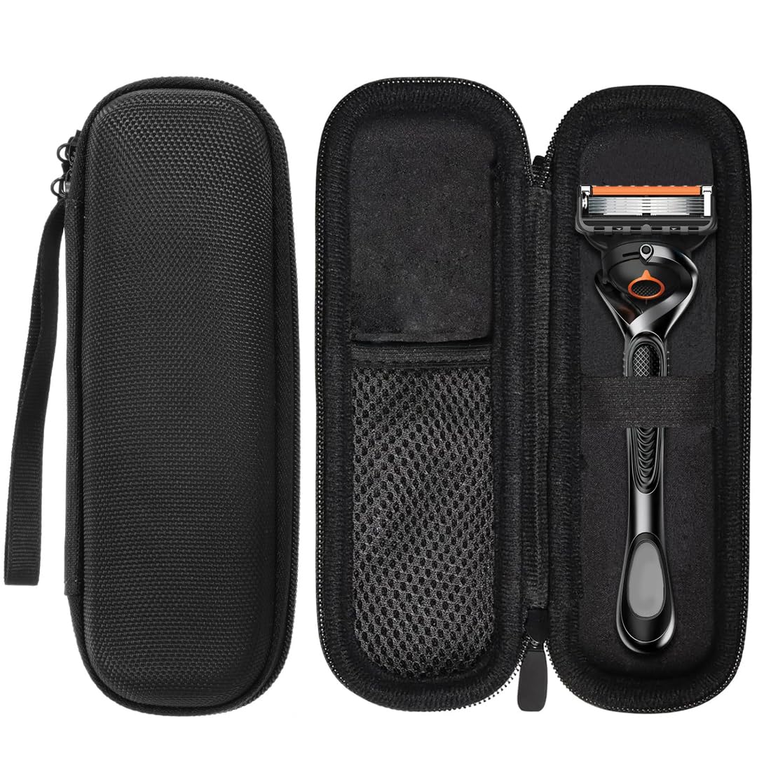 GXGM 1 Pezzo Custodia in PU Compatibile con Gillette Fusion 5 e Fusion ProGlide Rasoio Umido da Uomo Portatile duro Custodie Impermeabile,Per lametta Barba Uomo(Nero)