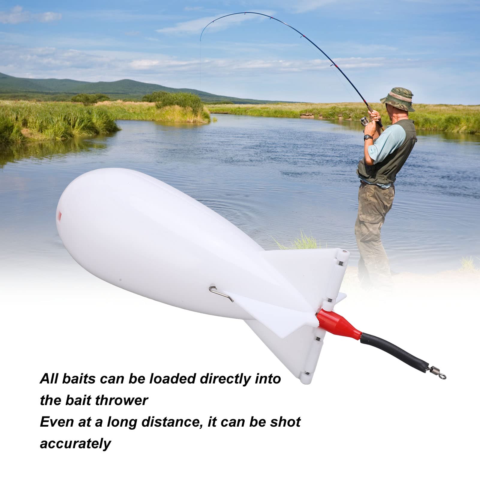 BigKing Bomba de spod de Pesca, PP portátil, Lanzador de Cebo, alimentador de Carpas, Bomba Grande, Flotador, señuelo, Soporte de Cebo, alimentador de Pesca, Buena hermeticidad(Blanco)