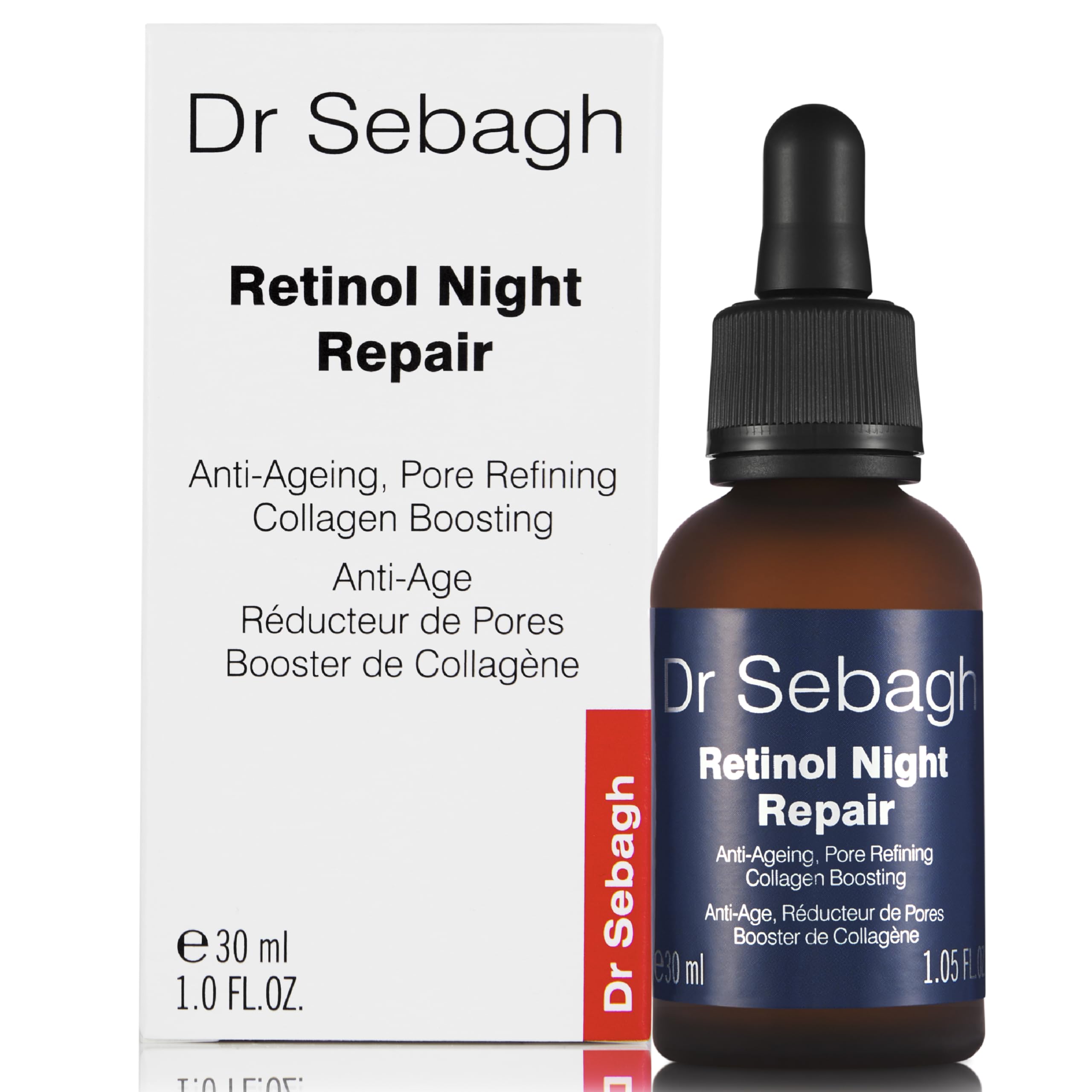 Dr Sebagh Retinol Night Repair (1 fl oz) - High-Strength Retinol Serum for Face - Skin Booster Serum with Vitamin E, Rosehip Oil & Squalane - Boosts