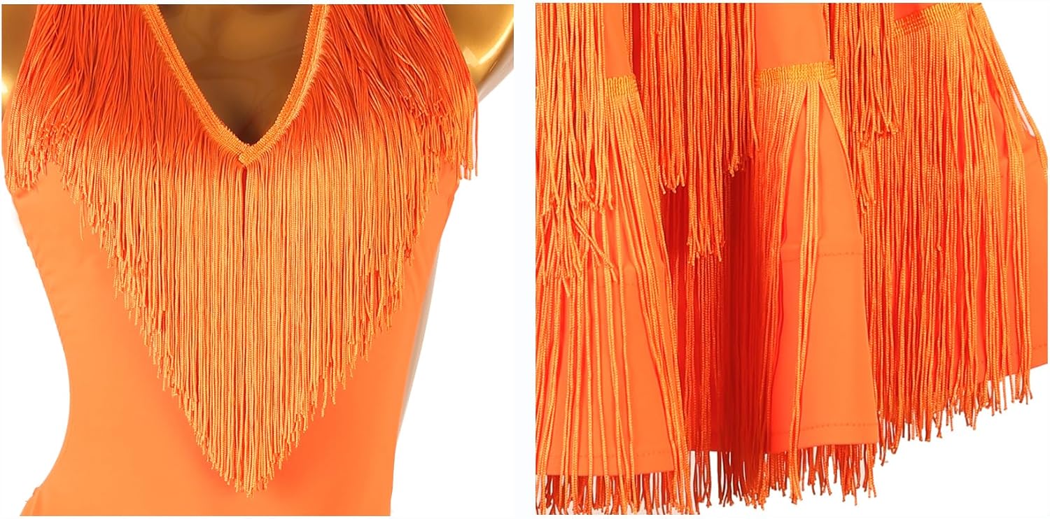 Women's Latin Dancing Outfit Tassel Salsa Costume Ballroom Dance Performance Dresses Tango Cha Cha Dancing Clothes