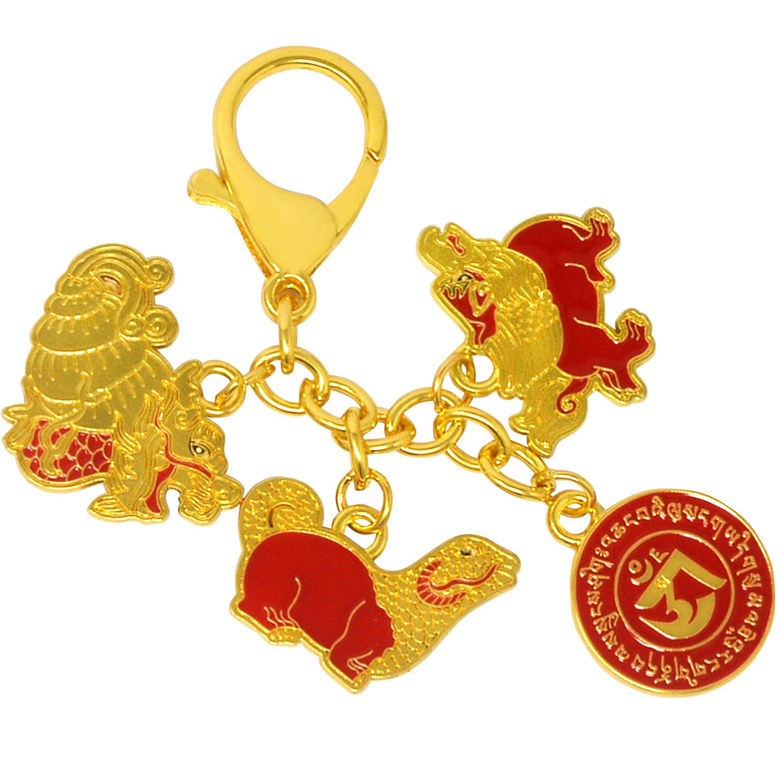 Feng Shui Trzy Harmonia Zwierzęta Brelok Harmonia Pokój Amulet Bogactwo Porsperity Sukces Zen Brelok Nowy Rok Prezent Świąteczny W5475