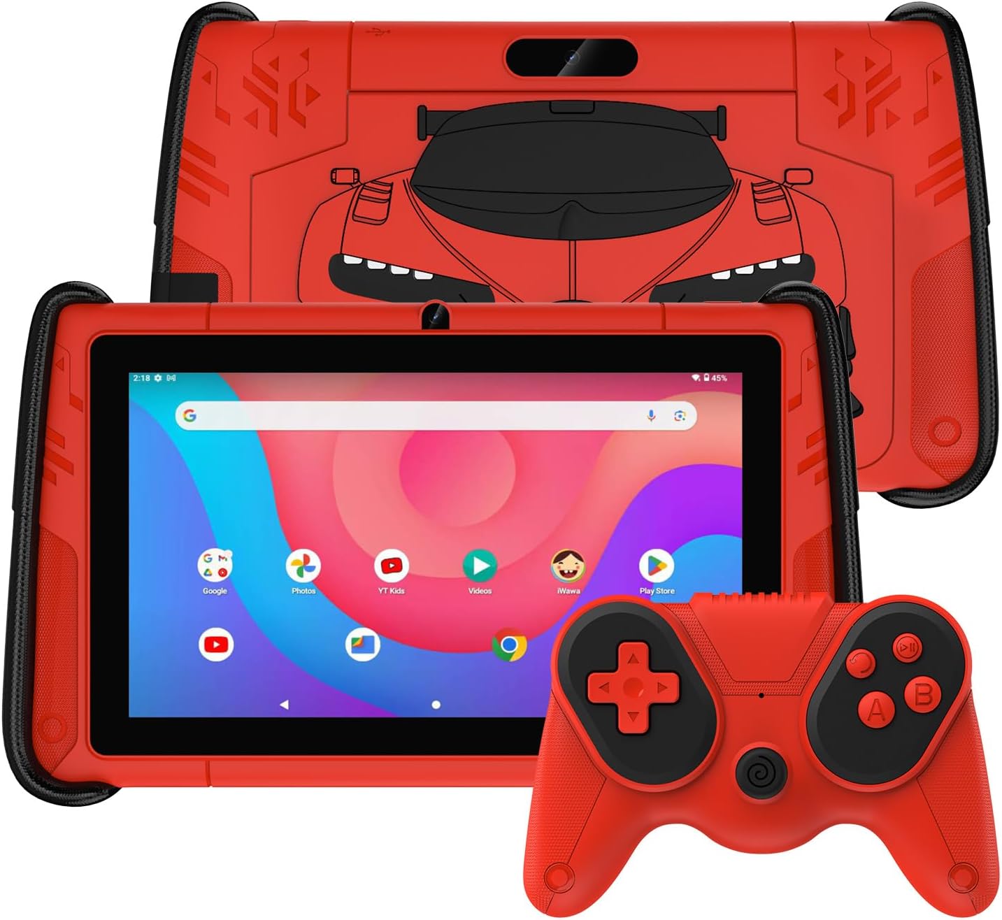 7 Inch Kids Tablet, Android 12 Tablet for Children with Game Controllers, 4GB RAM+64GB ROM(Expandable 512GB), Parental Control, Pre-Installed Kids Software, Shockproof Case(Red) 7 Inch Kids Tablet, Android 12 Tablet for Children with Game Controllers, 4GB RAM+64GB ROM(Expandable 512GB), Parental Control, Pre-Installed Kids Software, Shockproof Case(Red)