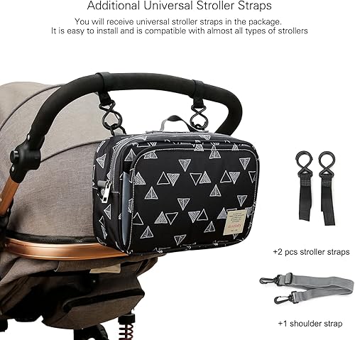 Miniatura 5 de MOMIGO Bolsa de pañales para bebé, bolsa de pañales para cochecito de bebé, contenedor de almacenamiento para pañales, toallitas y juguetes, mini