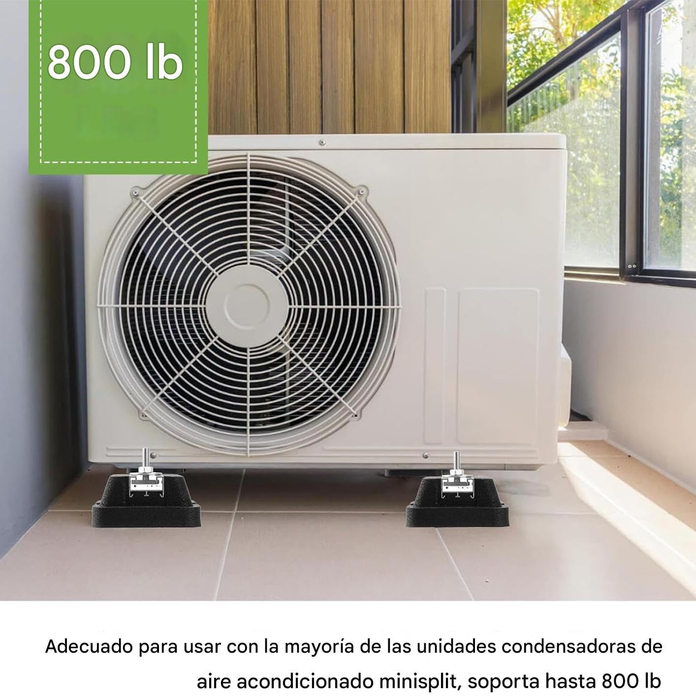 Base De Suelo Para Aire Acondicionado 4 soportes antivibración para aire | Base Para Climatización Y Bomba De Calor Exterior Hogar Split Condensador Bomba De Calor Compresor Suelo Te