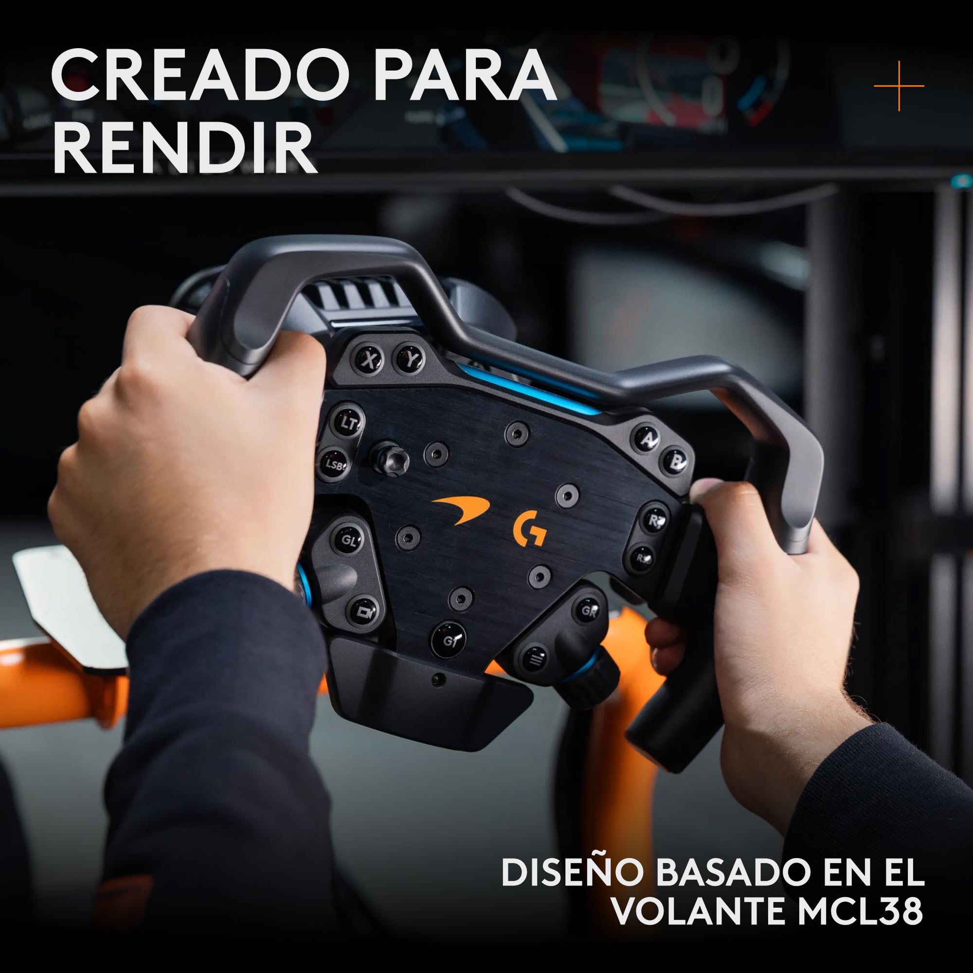 Logitech G RS Formula Wheel McLaren Racing Edition Volante de simulación de carreras para gaming, para PC, Xbox y PlayStation – Diseñado para usarse con RS Wheel Hub (RS50) - Negro
