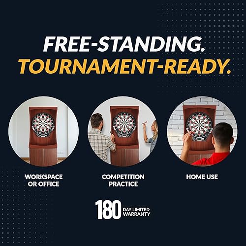Miniatura 7 de Hathaway Outlaw - Juego de gabinete electrónico de dardos, tablero de dardos eléctrico de 81 pulgadas con gabinete, tablero de dardos profesional