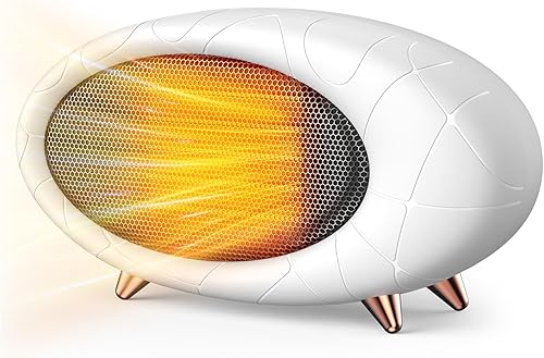 Calentador de escritorio de 600 W con protección contra sobrecalentamiento y vuelco, calefacción rápida de cerámica PTC para uso en interiores