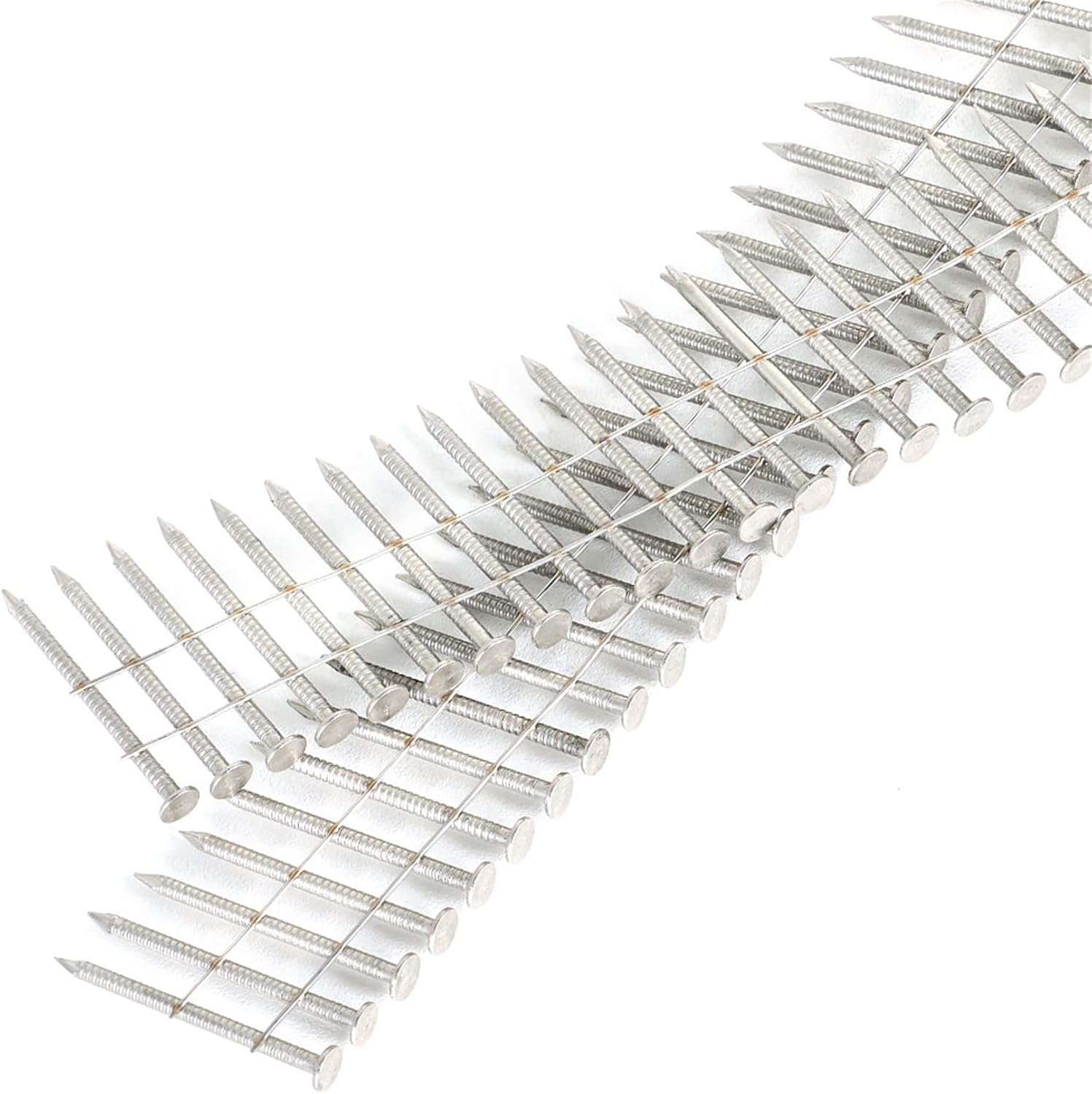 1200 Count Stainless Siding Nails 15 Degree 1-1/2 Inch x 0.09 Inch, Small Cap Coil Stud for Wood and Plastic
