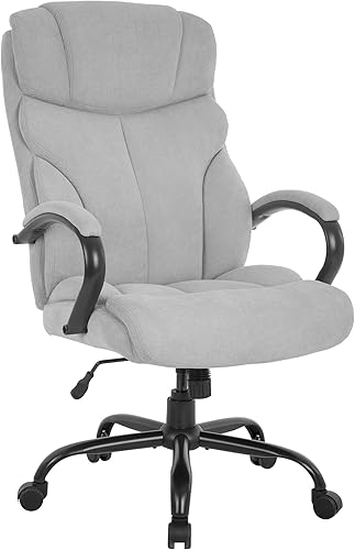 PayLessHere Silla de oficina grande y alta, silla de escritorio de 500 libras, asiento ancho, silla ergonómica con brazos y soporte lumbar, de piel