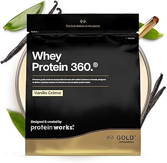 Protein Works | Whey Protein 360 - GOLD Innovation, Whey Protein Powder, Premium Tri-Protein Blend, Digestive Enzymes, 12 Vitamins & Minerals, French Vanilla, 20 Servings, 600g