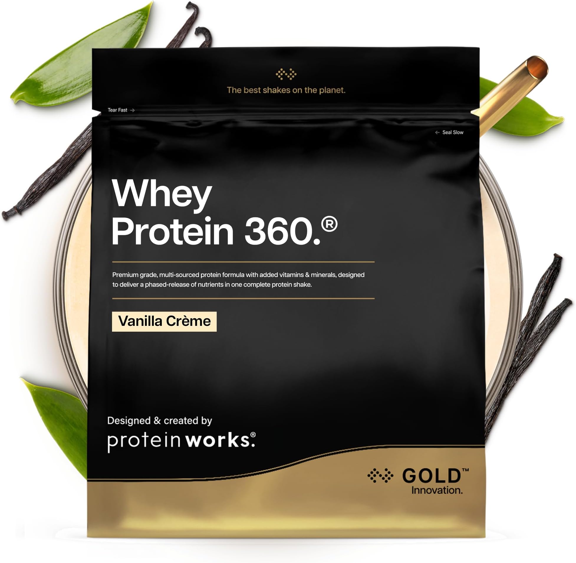 Protein Works | Whey Protein 360 - Gold Innovation, Whey Protein Powder, Premium Tri-Protein Blend, Digestive Enzymes, 12 Vitamins & Minerals, French Vanilla, 40 Servings, 1.2kg