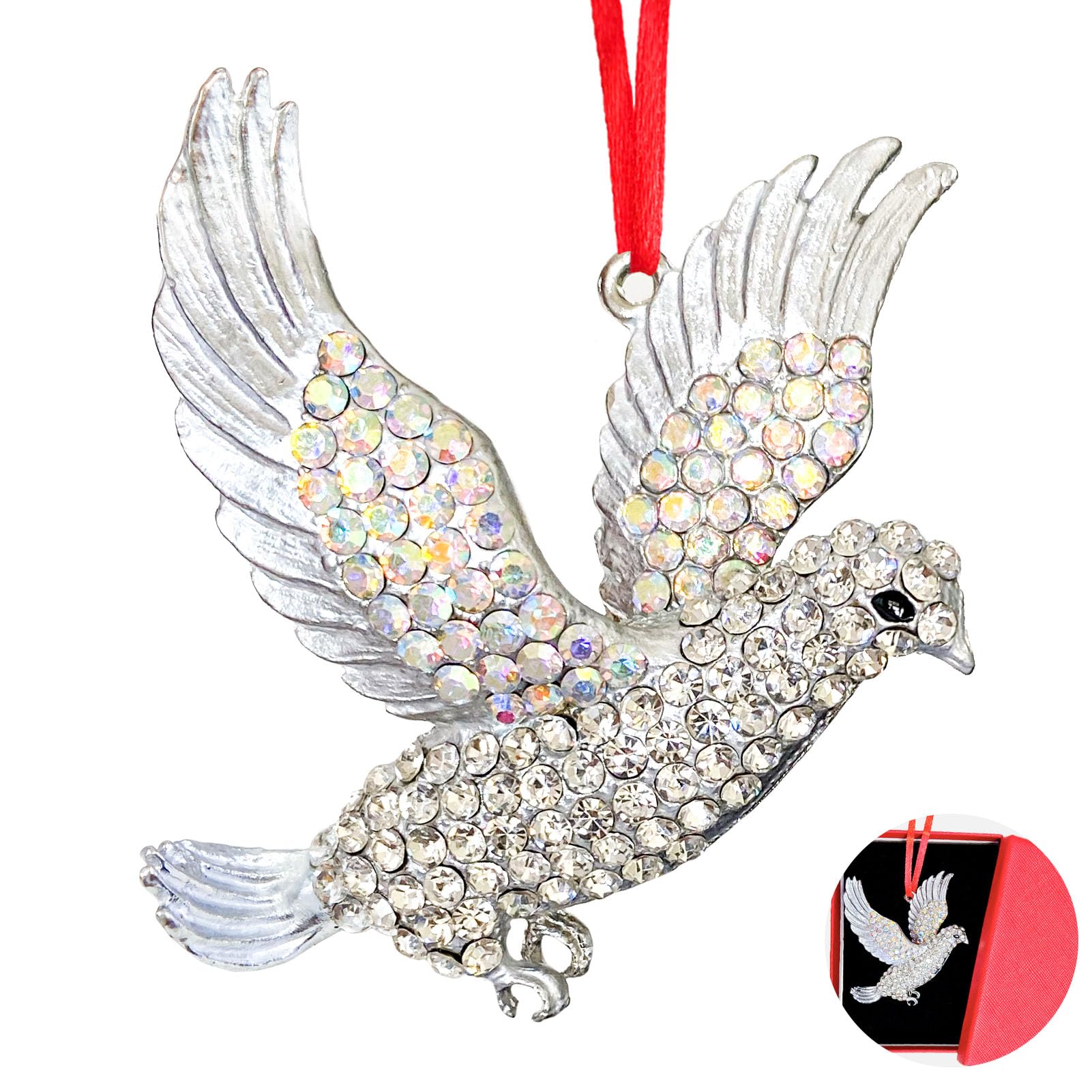 Dove Ornaments for Christmas Tree, Hanging Dove Ornament Xmas Tree Decor, Sparkles Keepsake Gifts for Mom Grandma Women Girls Sisters