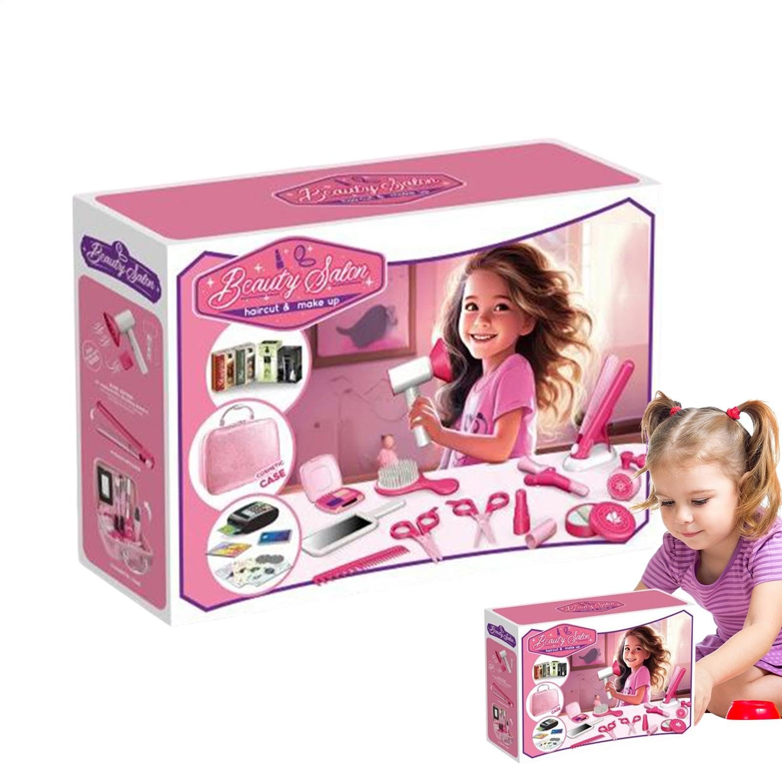 Barbiere Fai finta di giocare a un giocattolo, set di giochi di ruolo per parrucchieri - Parrucchiere Fai finta di giocare a un giocattolo da barbiere,Set di giochi di ruolo per salone da barbiere per