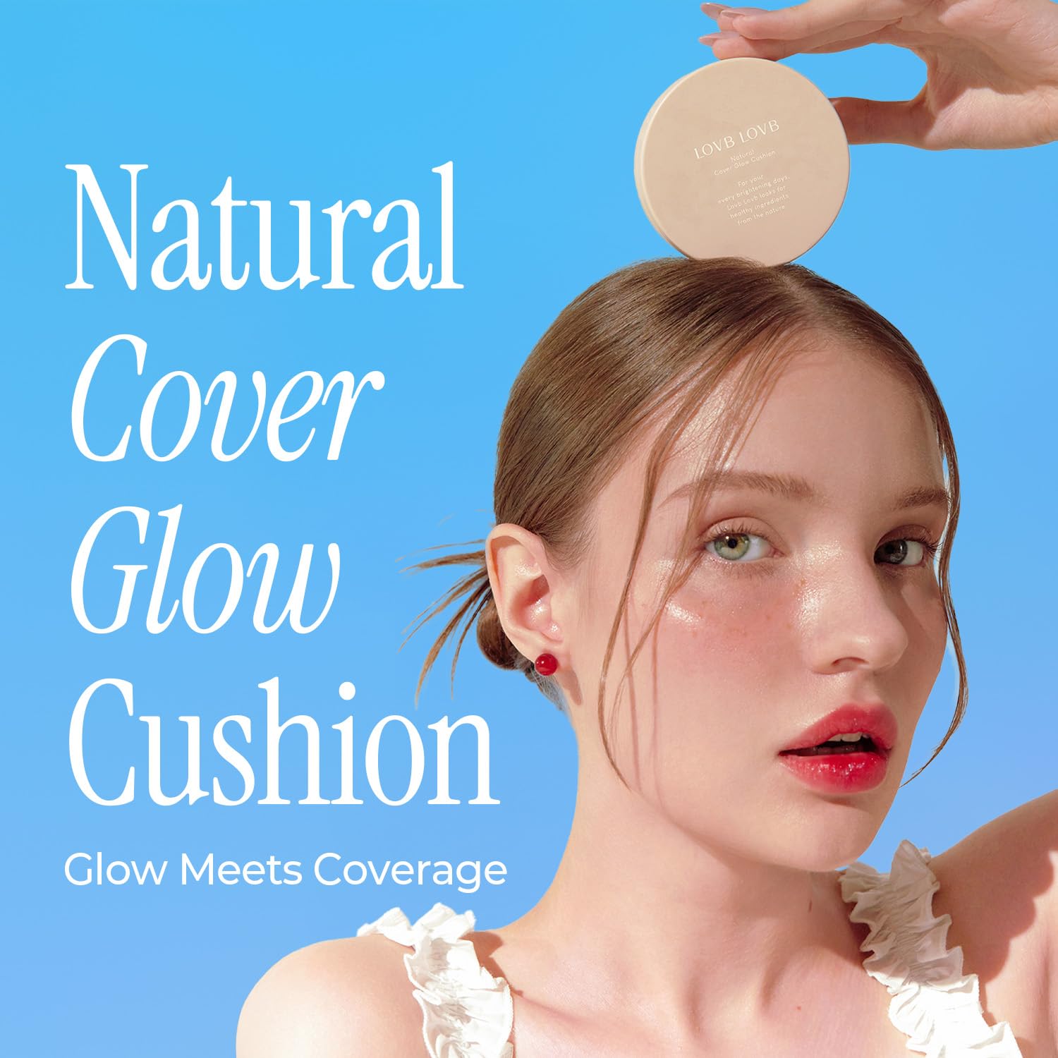 LOVB LOVB Natural Cover Glow Cushion Foundation | koreański podkład do makijażu | długotrwała modułowa osłona |