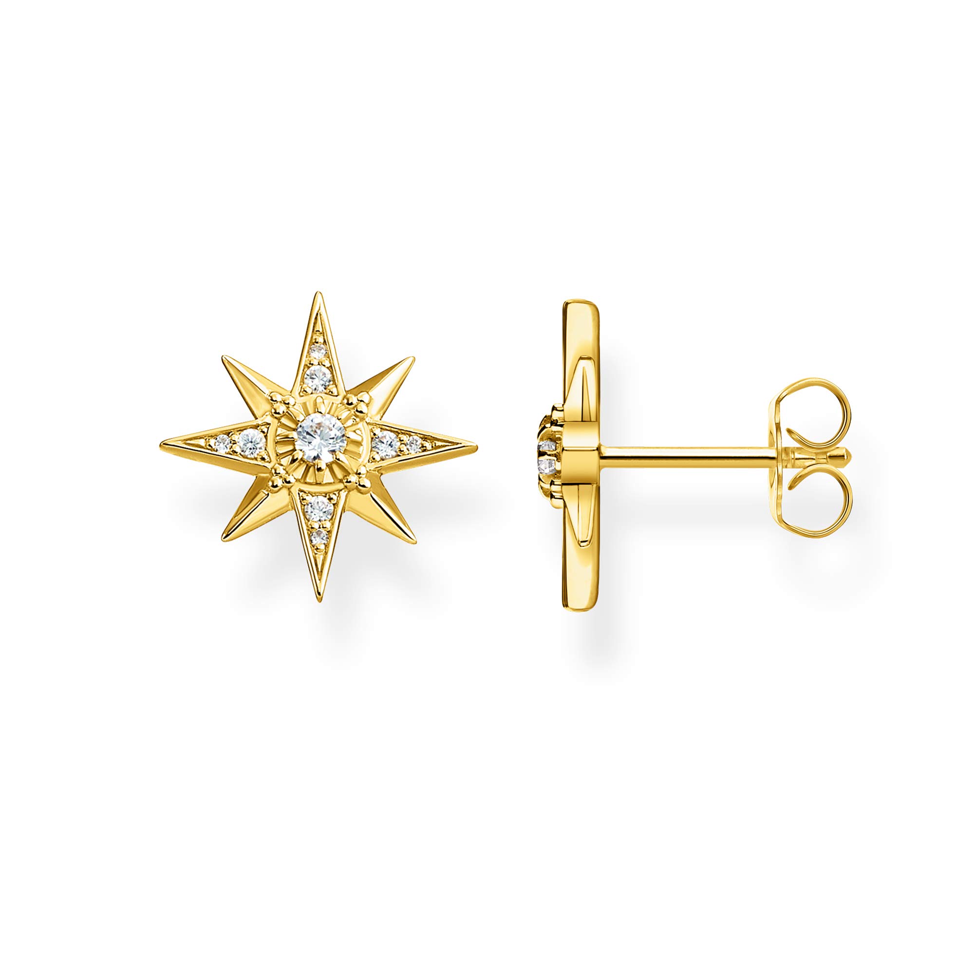 Thomas Sabo Women's Gold Plated Magic Stars Cubic Zirconia Stud Earrings H2081-414-14