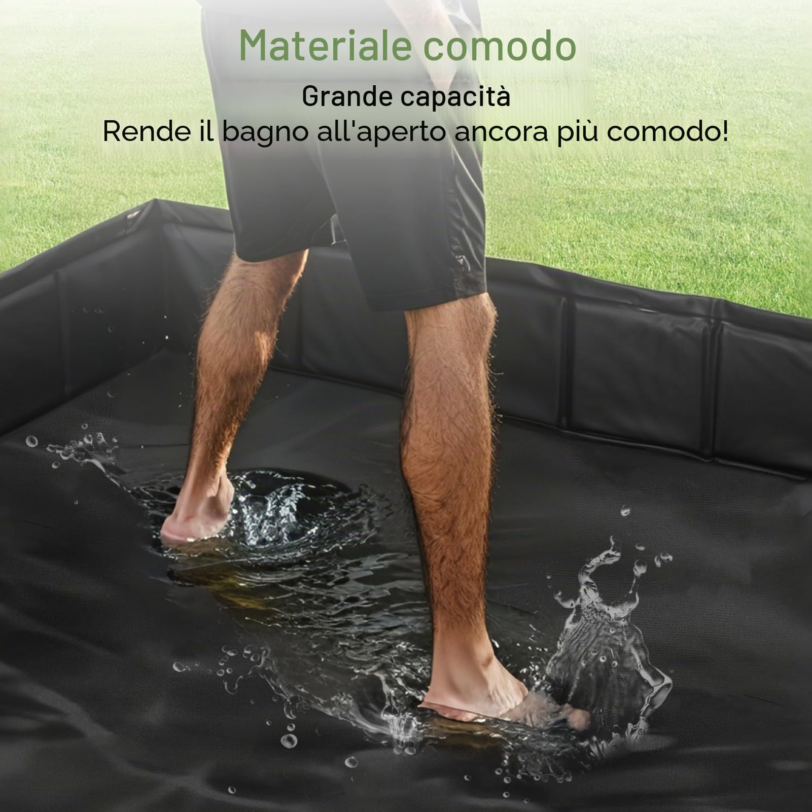 GOZYLA Base doccia pieghevole piatto doccia portatile con tubo di scarico: base per tenda da doccia, grande tenda da campeggio, tenda da sole, base per interni ed animali domestici