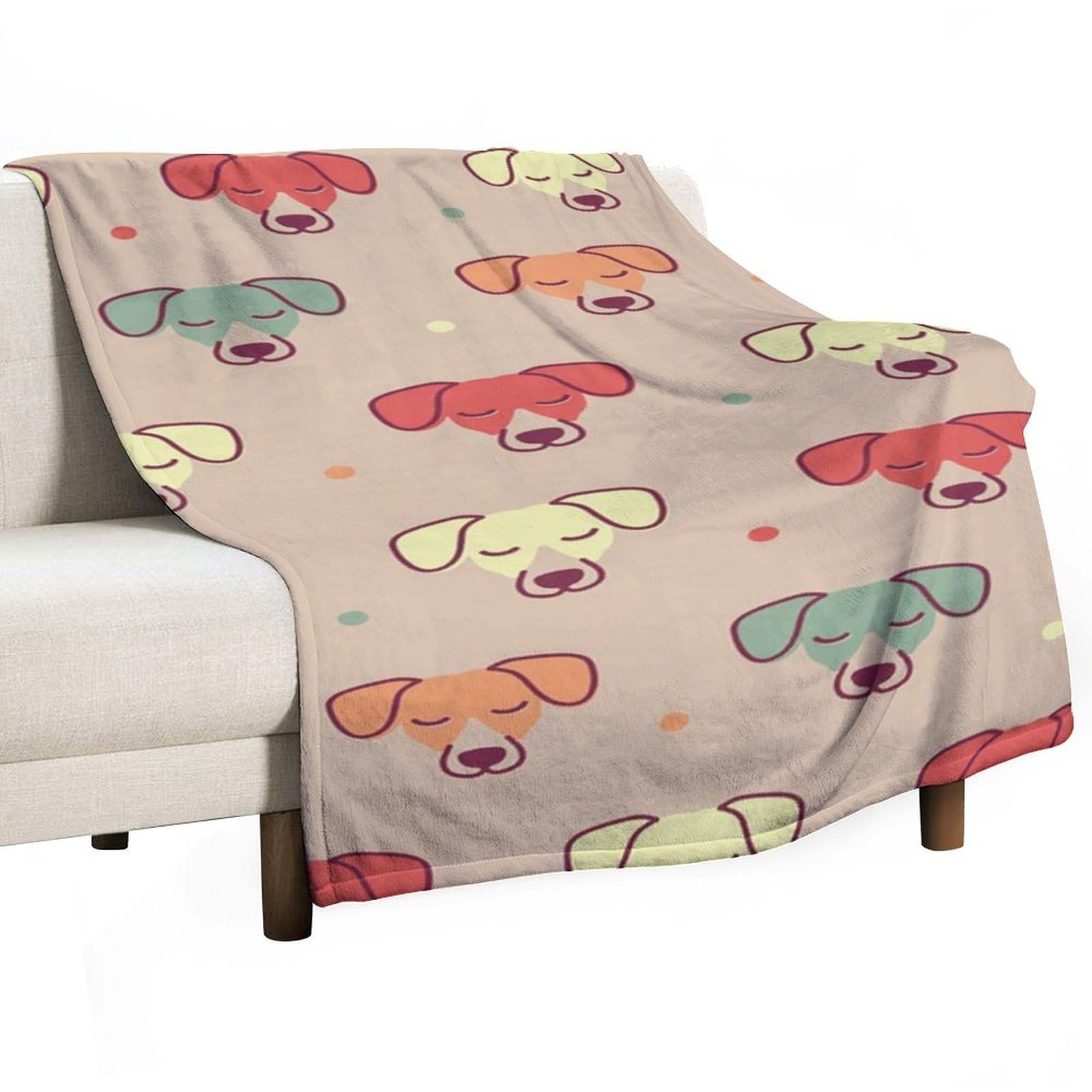 Hxwokrum Flannel Blanket, Cute Jack Russell Terrier Throw Blanket for Couch Sofa Bed Office, Soft And Comfortable Without Pilling