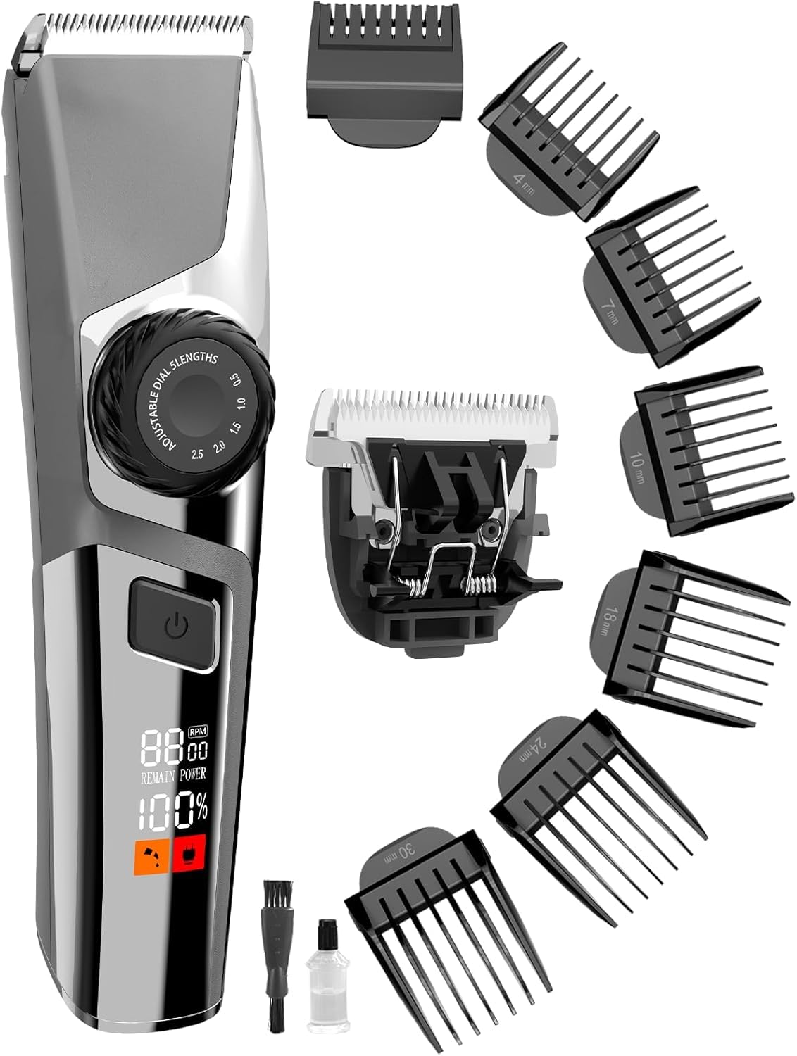 Hair Clippers for Men, Rechargeable Hair Trimmer with Extra Blade Medium Charcoal
