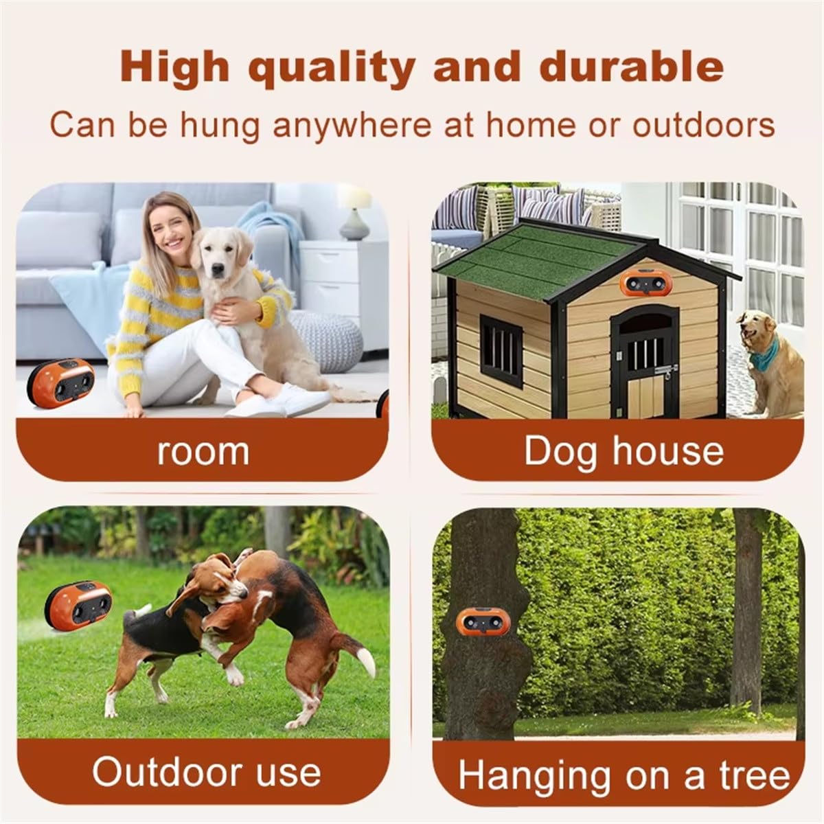 XAUCY Dispositivo anti-abbaio ad ultrasuoni dispositivo per abbaiare per esterni dispositivo di abbaiamento del cane nel cortile Dispositivo intelligente anti-abbaio per interni ed esterni
