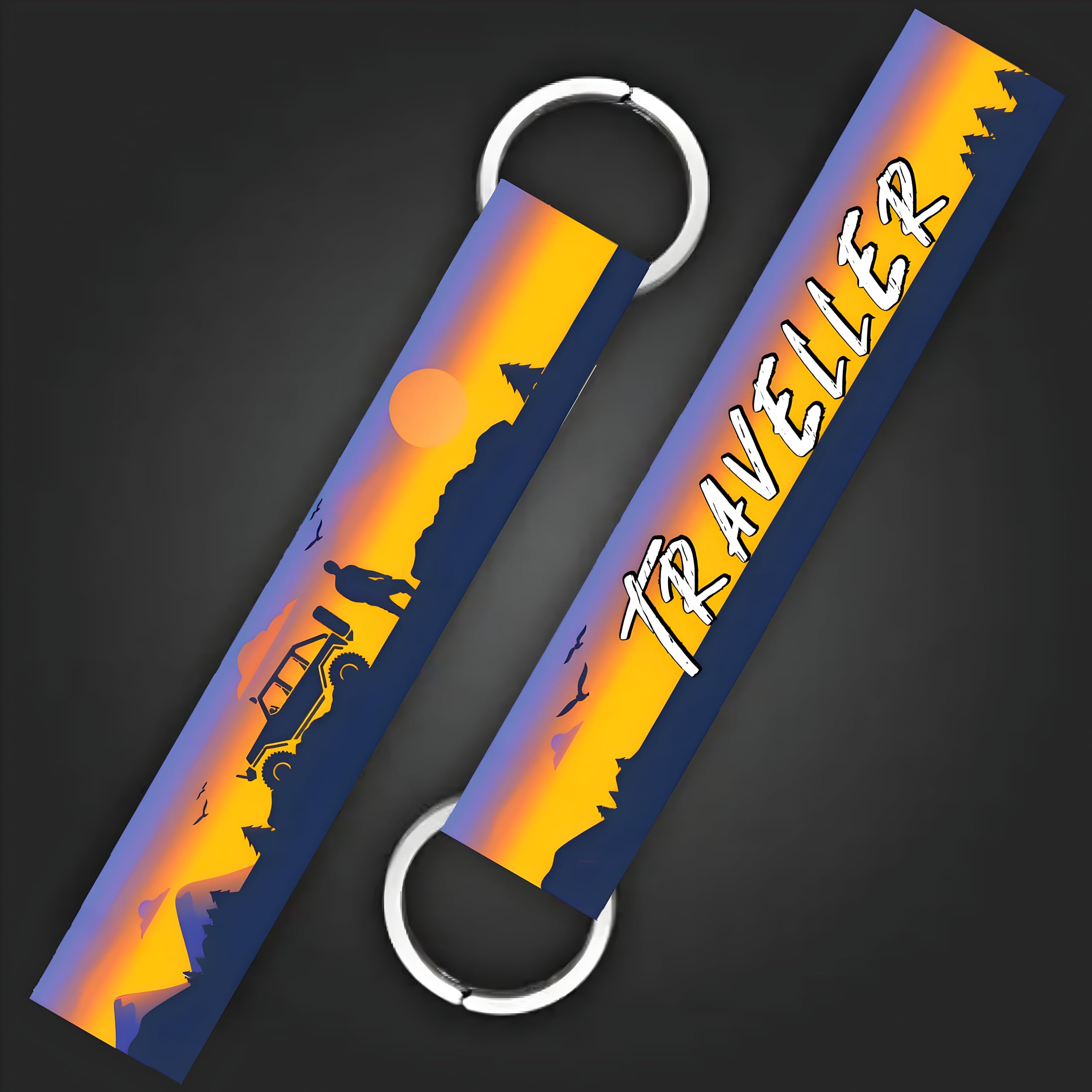 New Laser Tech 1 Pcs Traveller Lanyard keychain Holder Compatible For All Bikes Car Key Holder Tag Multicolor (6 x 1 Inches)