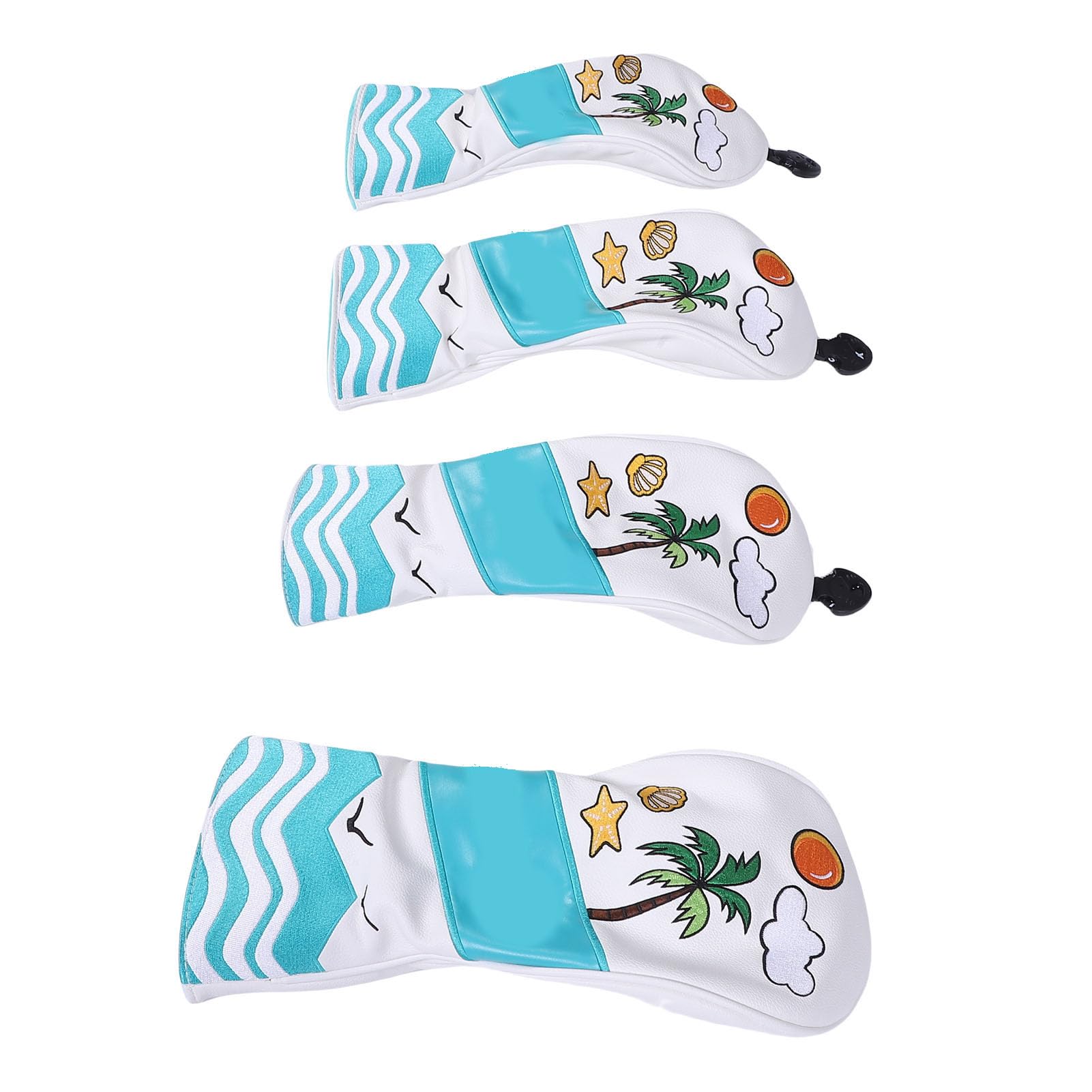 VGEBY Putter-Abdeckung, 4-teiliges Golfschlägerkopfabdeckungs-Set mit Plüschfutter und PU-Leder, schmutzdicht, sonnenfest, für Golf-Putter-Hölzer, Hybriden