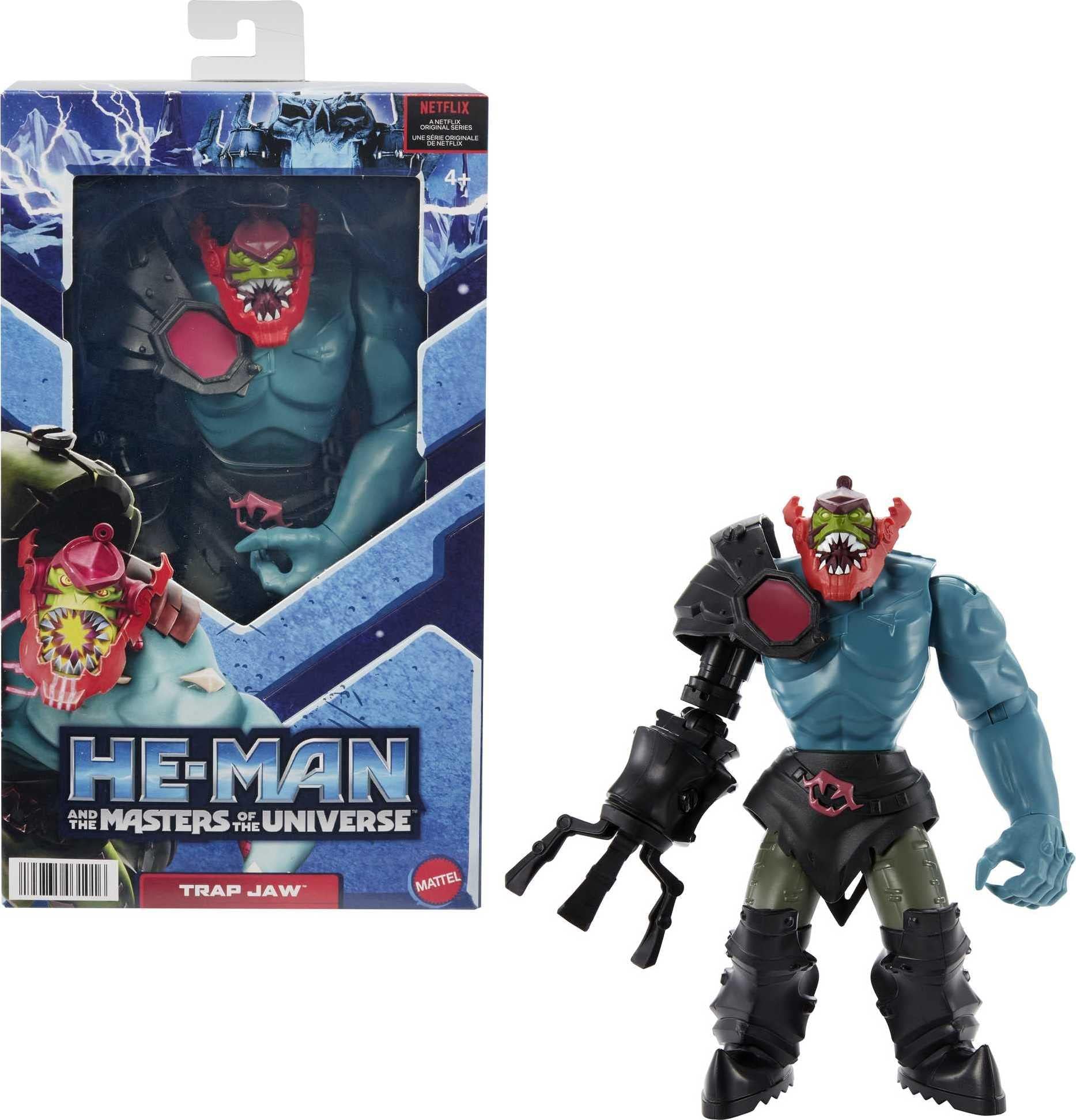 He-Man and The Trap Jaw Large Figure with Accessory Inspired by Motu Netflix Animated Series, 8.5-in Collectible Toy for Kids Ages 4 Years & Older
