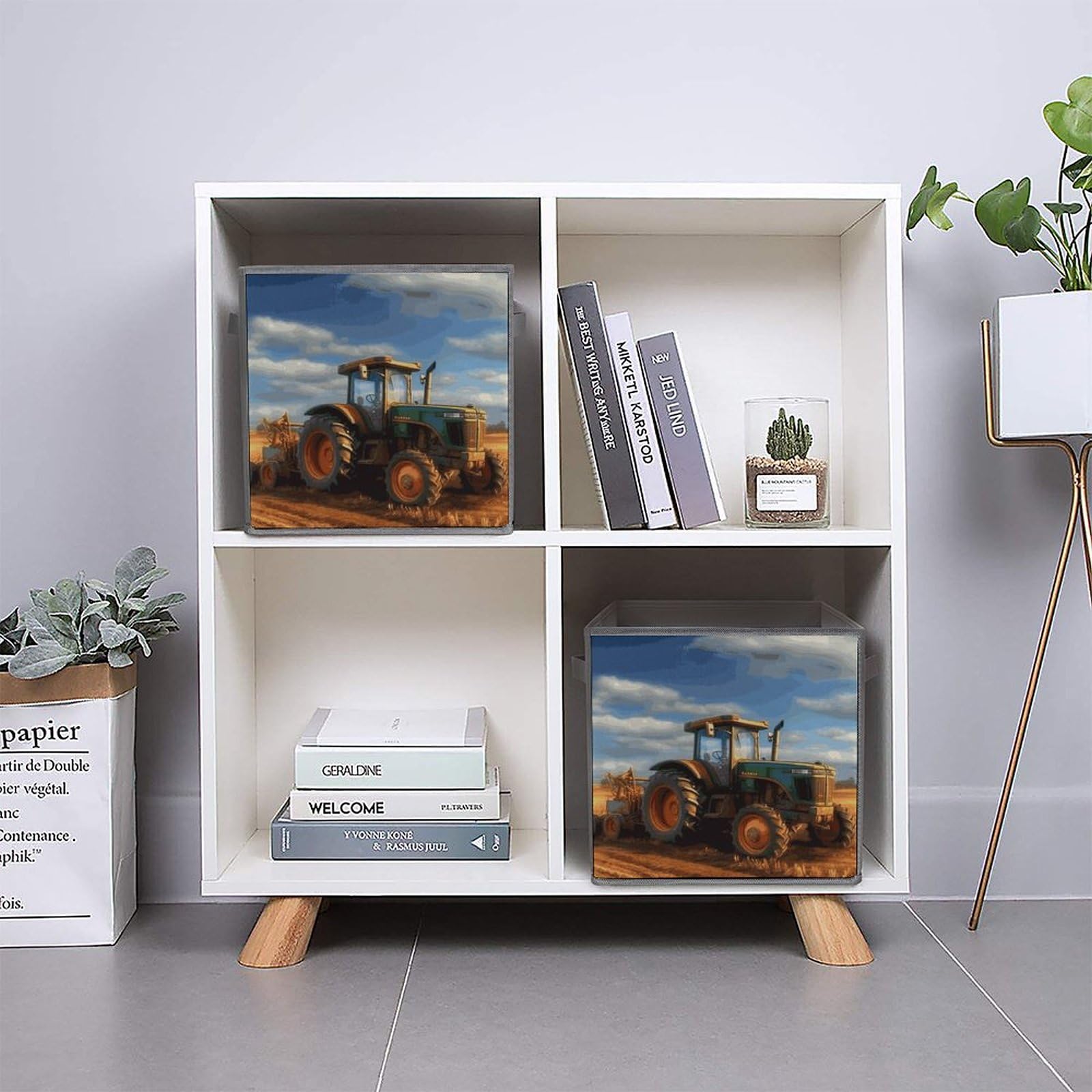 Boîtes de rangement fantastiques en forme de tracteur agricole - Panier de rangement pliable pour étagères et placards - Boîtes de rangement pliables pour vêtements