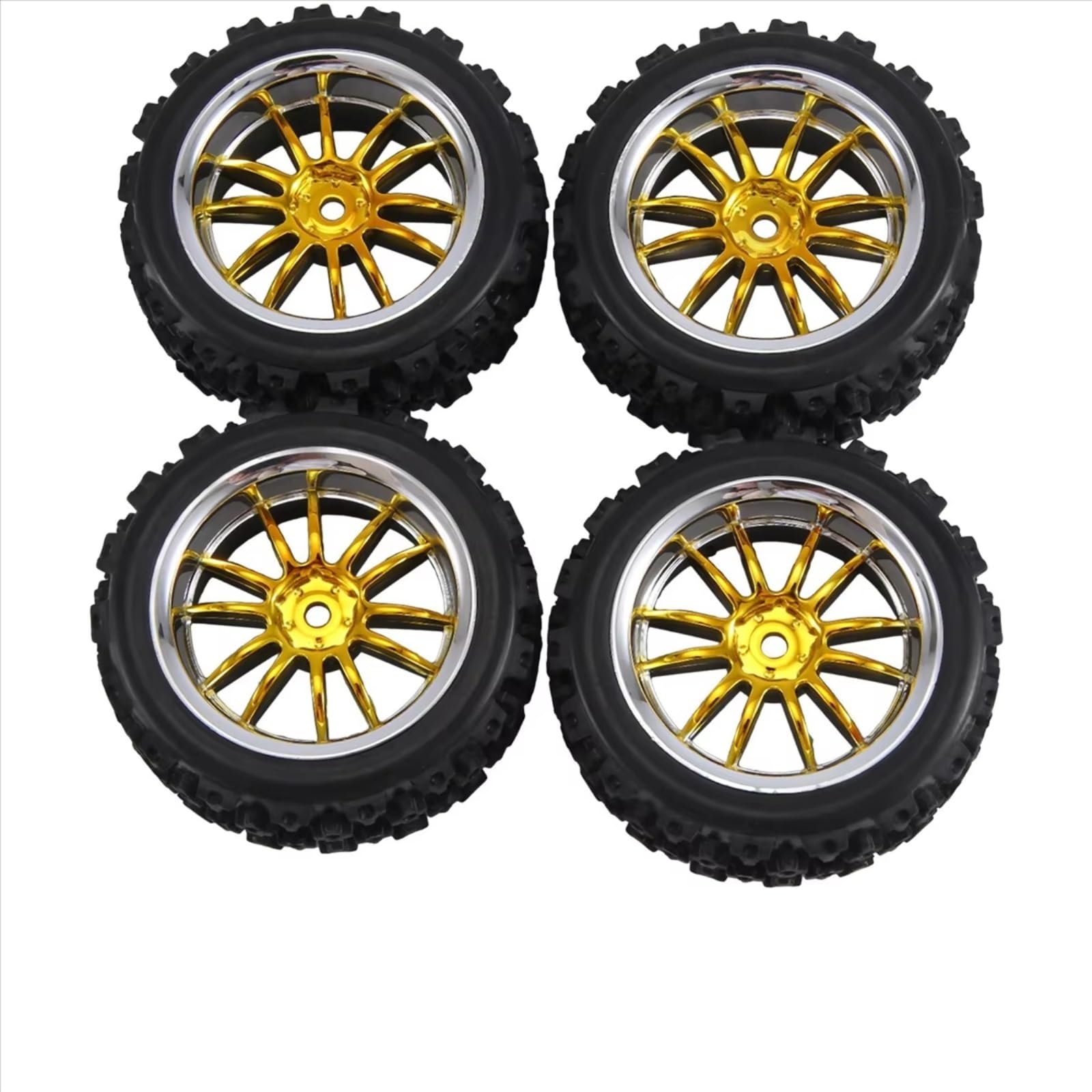 Compatibile Con 1/10 RC Accessori Per L'aggiornamento Dell'auto 4 Pezzi Cerchi Esagonali Da 12 Mm E Pneumatici In Gomma 2,59 Pollici RC Modelli Pezzi