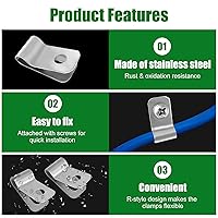 Vista 5 de 300 abrazaderas de alambre de acero inoxidable para valla de alambre con 300 tornillos para alambre soldado calibre 12-16 a valla de madera, metal