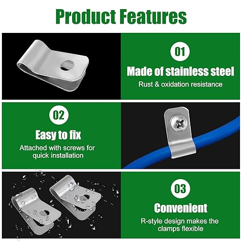 Miniatura 5 de 150 pinzas de alambre de acero inoxidable para valla de alambre con 150 tornillos para alambre soldado calibre 12-16 a valla de madera, metal o