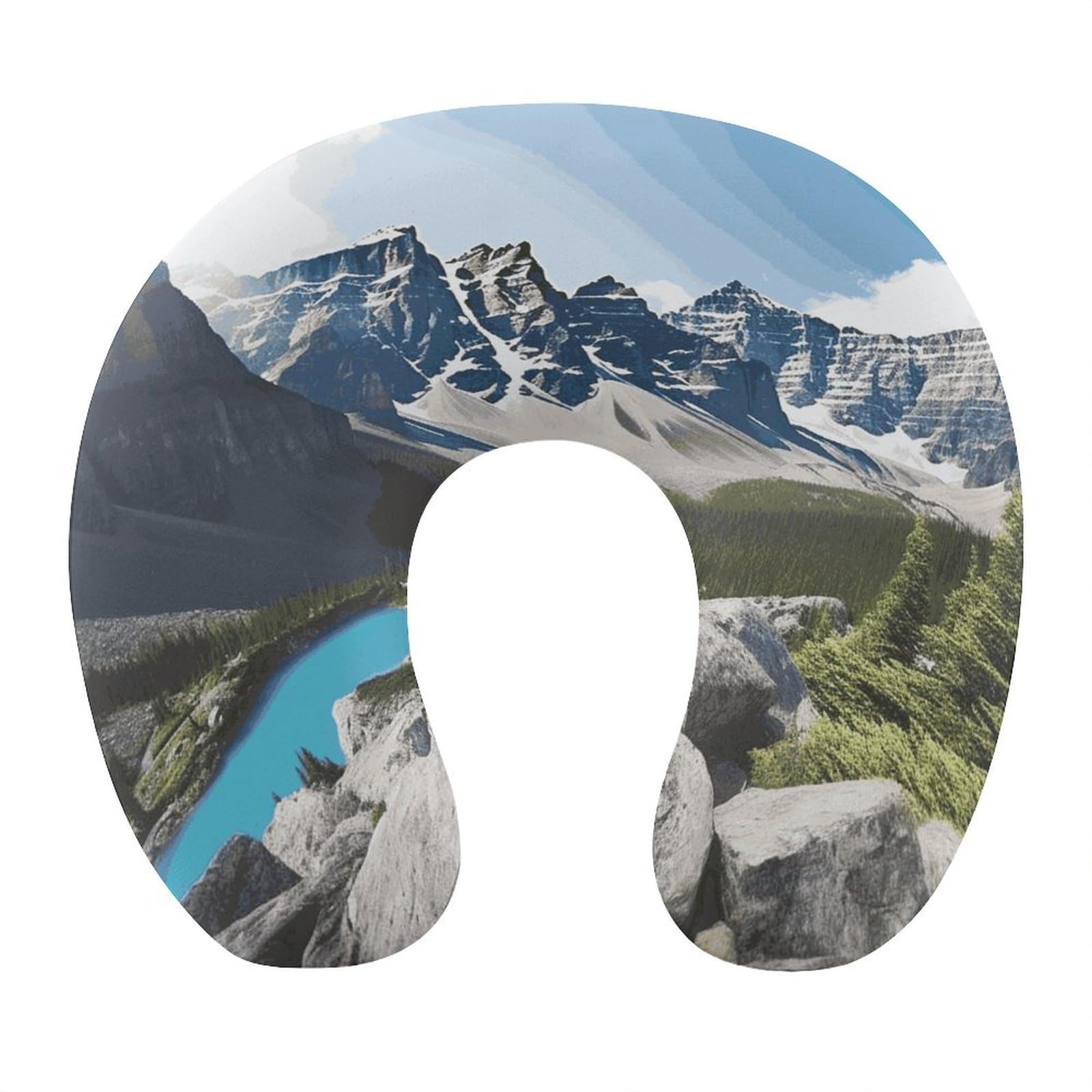 MUSM Mountains Travel Pillow for Sleeping Comfortable Portable U Shaped Pillows for Airplane Car Train Lightweight Memory Foam Neck Pillow for Home Office Travelling