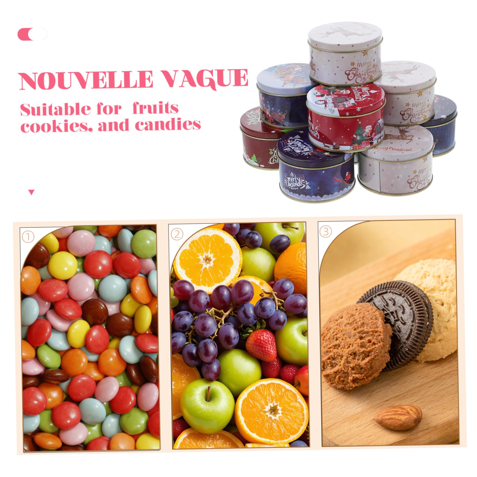 MUCKLILY 12pièces Boîtes à Bonbons Décoratives pour Noël Contenants à Biscuits Réutilisables Dimensions sans Danger pour Contact Alimentaire Couleur Aléatoire