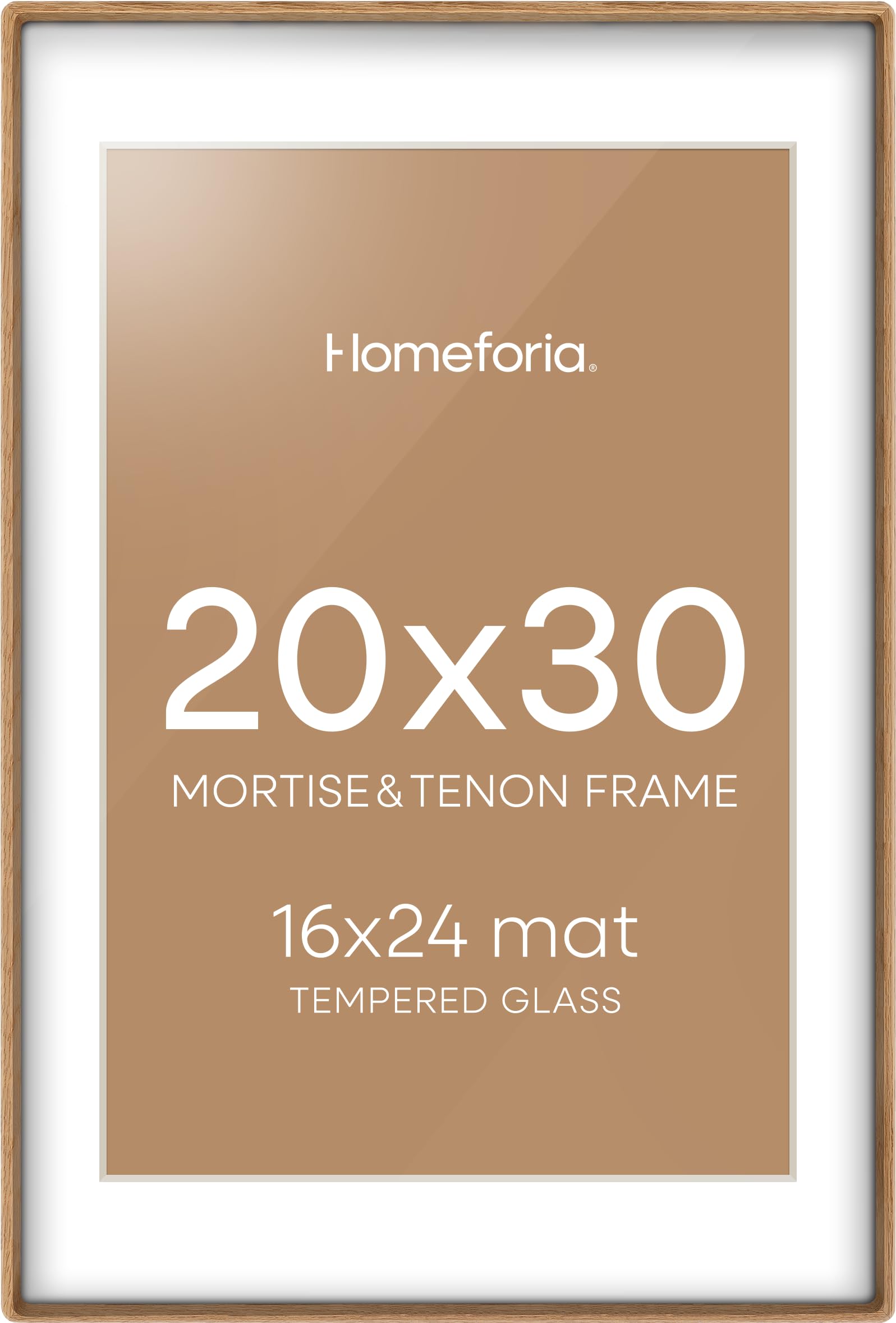 Homeforia 20x30 Mortise&Tenon Natural Oak Picture Frame