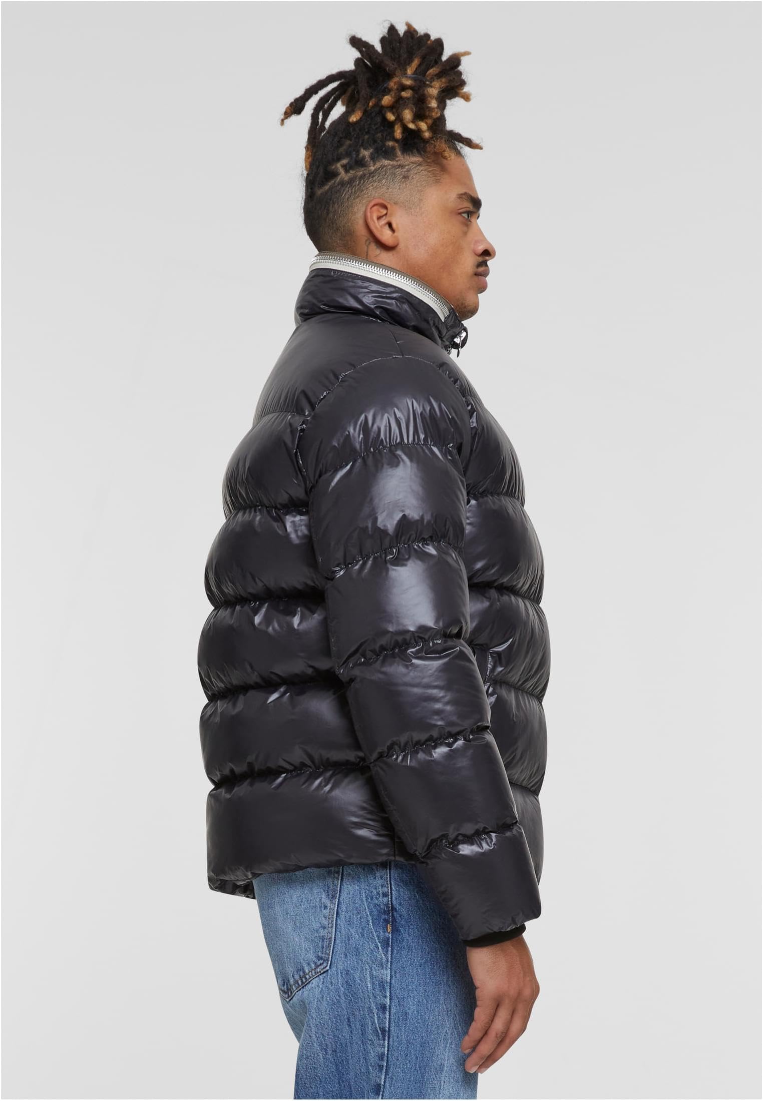 Urban Classics M?ska kurtka zimowa z recyklingu, zapinana na zamek b?yskawiczny, ciep?a kurtka zimowa dla m??czyzn, kurtka buforowa, regularny krój, czarny, XL
