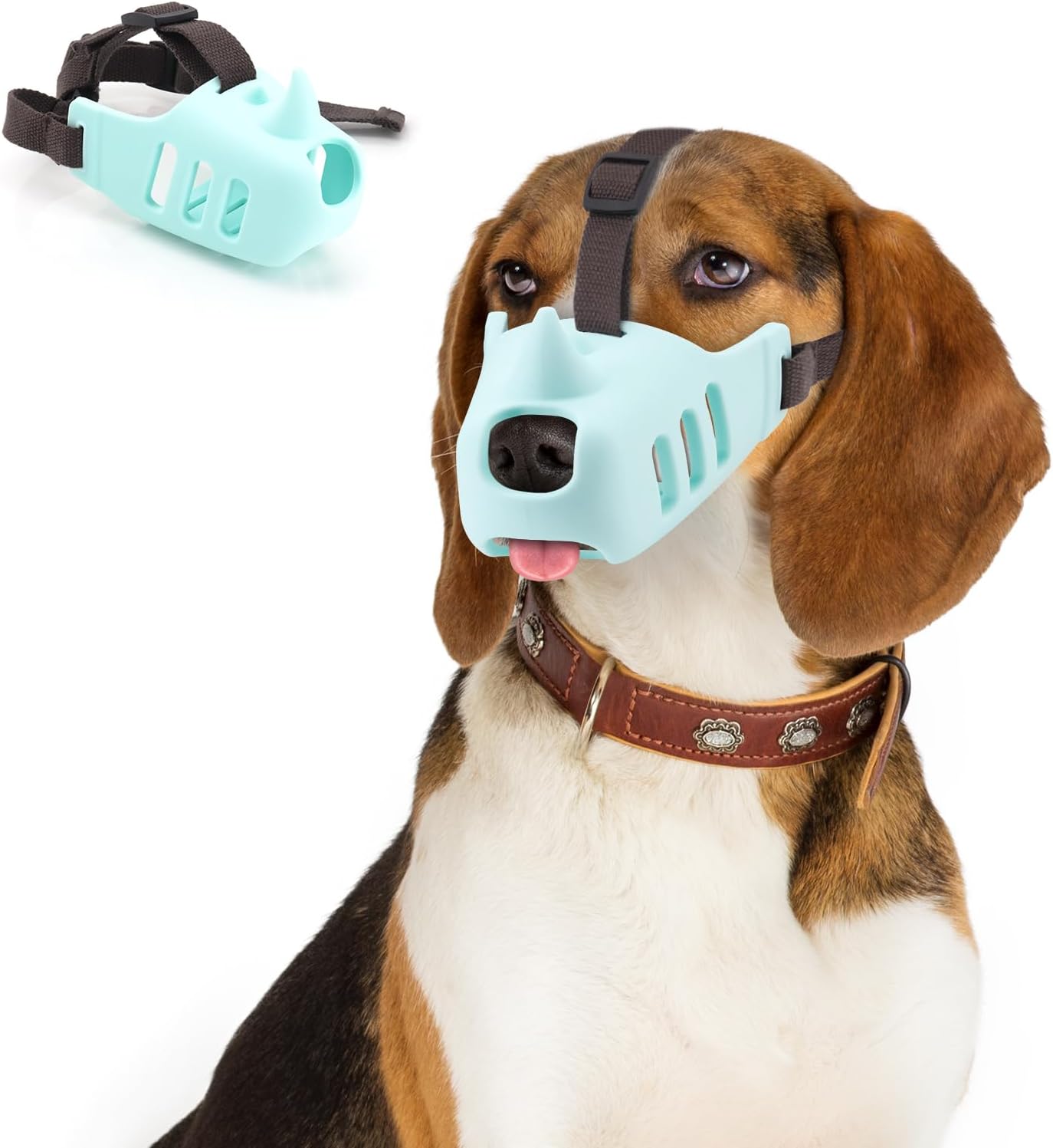 Beowanzk Dog Muzzle for Small/Medium/Large Dogs, Soft Silicone Dog