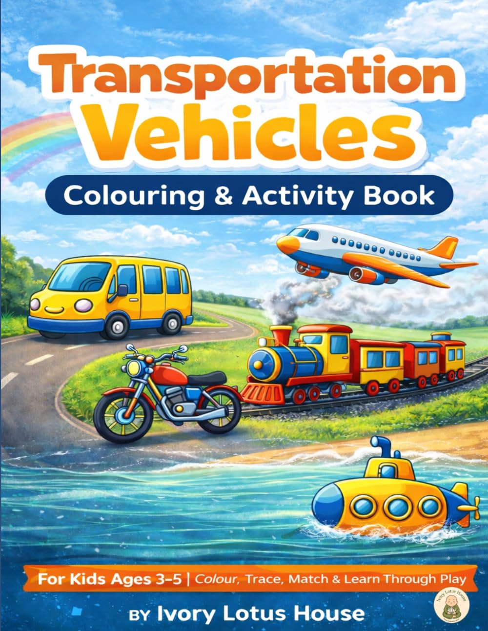 Transportation Vehicles Colouring & Activity Book: For Kids Ages 3–5 | Color, Trace, Match & Learn Through Play