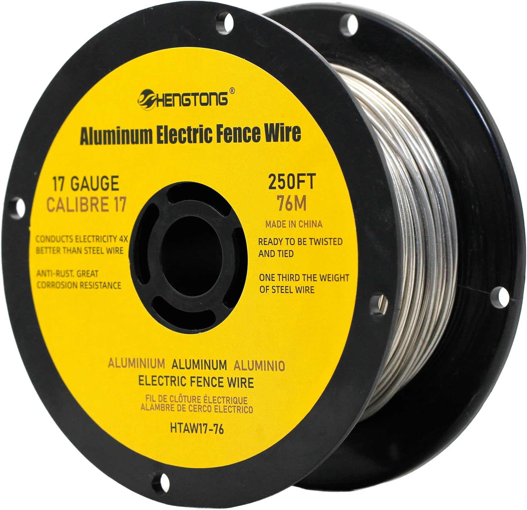 17 Gauge Aluminum Wire for Electric Fencing, 250 ft(76m) Aluminum Electric Fence Wire for Garden Fence, Chicken Wire Fence, High Conductivity and Durability