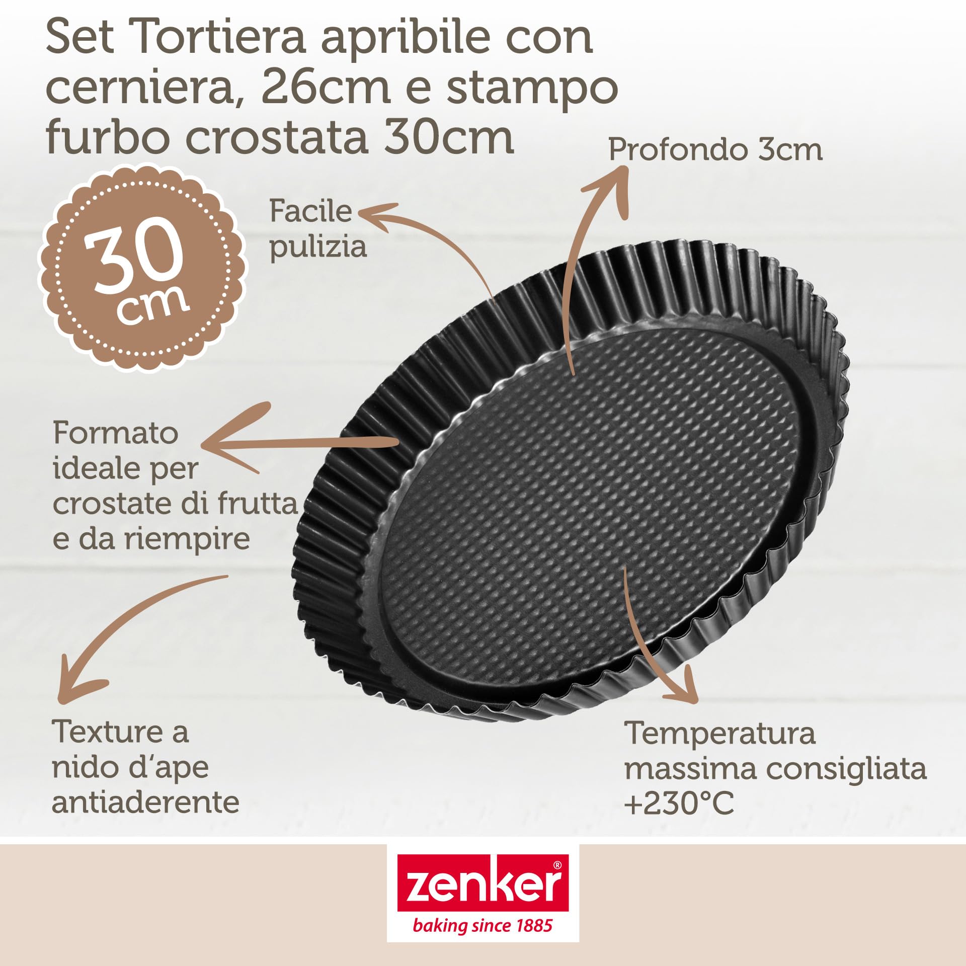 Stampo Per Torte Apribile In Alluminio Anodizzato - 12 Cm - Antiaderente E Senza PFOA