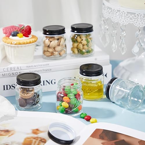 Miniatura 4 de 36 vasos de chupito con tapas, tarros Mason de 2 onzas, vasos de chupito, aptos para lavavajillas, vasos de masón para bodas, fiestas, hogar, bar,