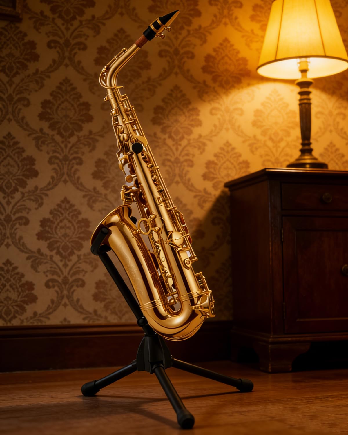 STRICH Kit de saxophone alto en cuivre pour débutants, comprenant une sangle de cou, un bec et des anches, destiné à la pratique à la maison et aux orchestres scolaires, SSA-31