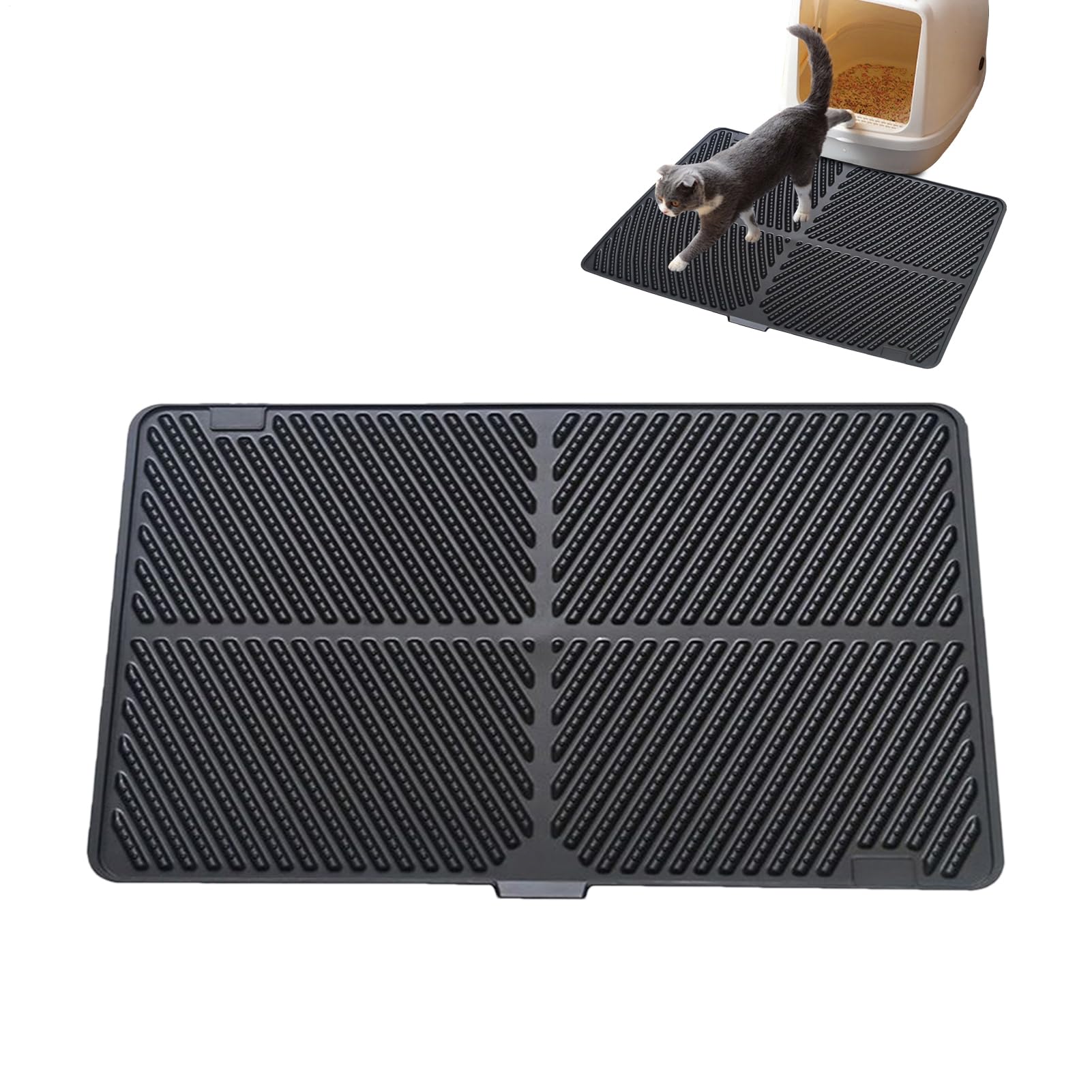 Tapis anti-fuites litiere chat grand format pliable et tapis antiderapant