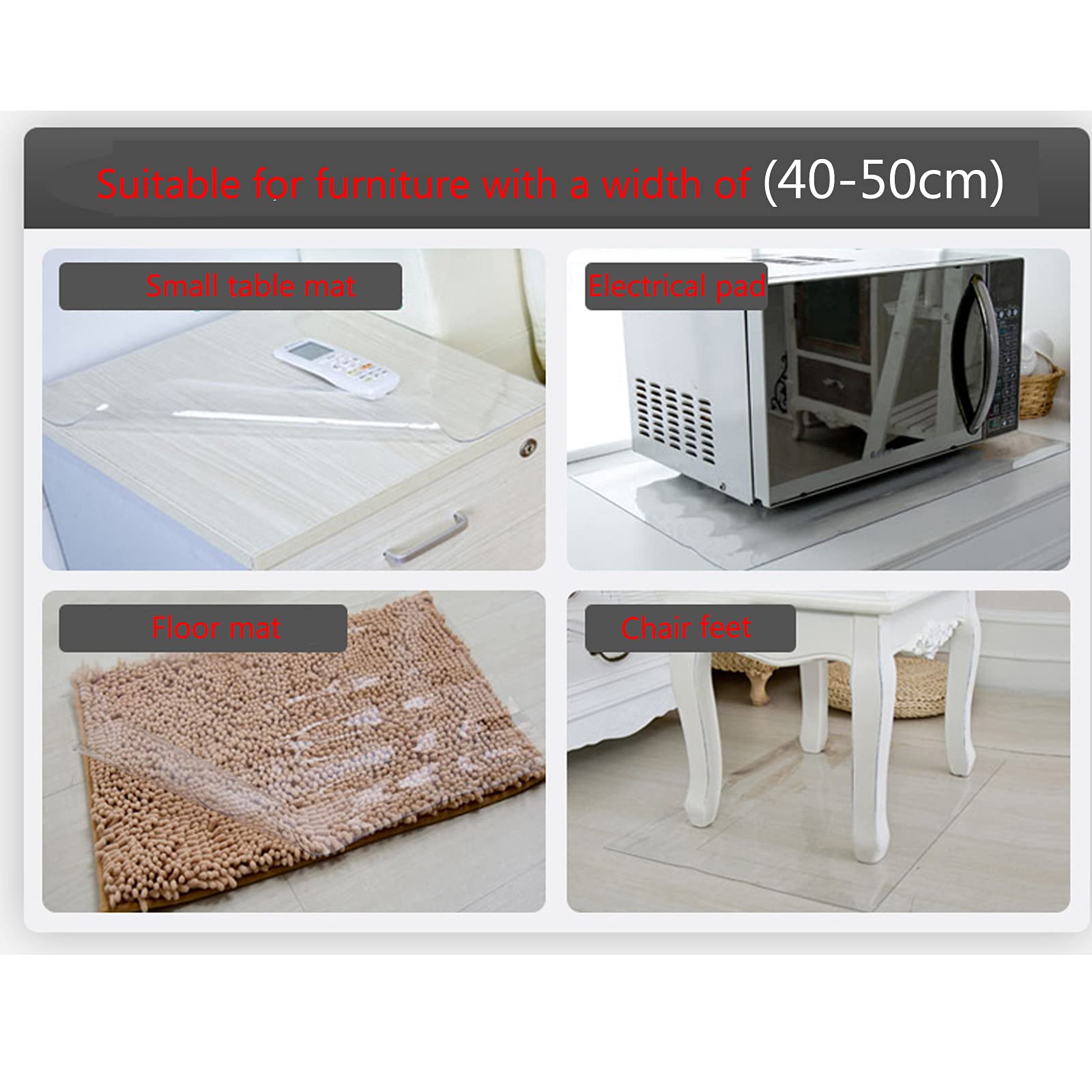 Mate Externo Transparente Interno Mantel Transparente de PVC Mantel Protector Mesa Cristal Protector de Mesa 1 mm de Grueso Fácil de Limpiar Esquinas Redondeadas Lisa (120x220cm/47x87inch)