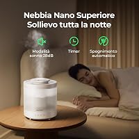 Umidificator cu aburi reci Homvana 1,8L, difuzor de uleiuri esențiale pentru copii, cu încărcare superioară, cronometru, aromaterapie și pentru plante 3