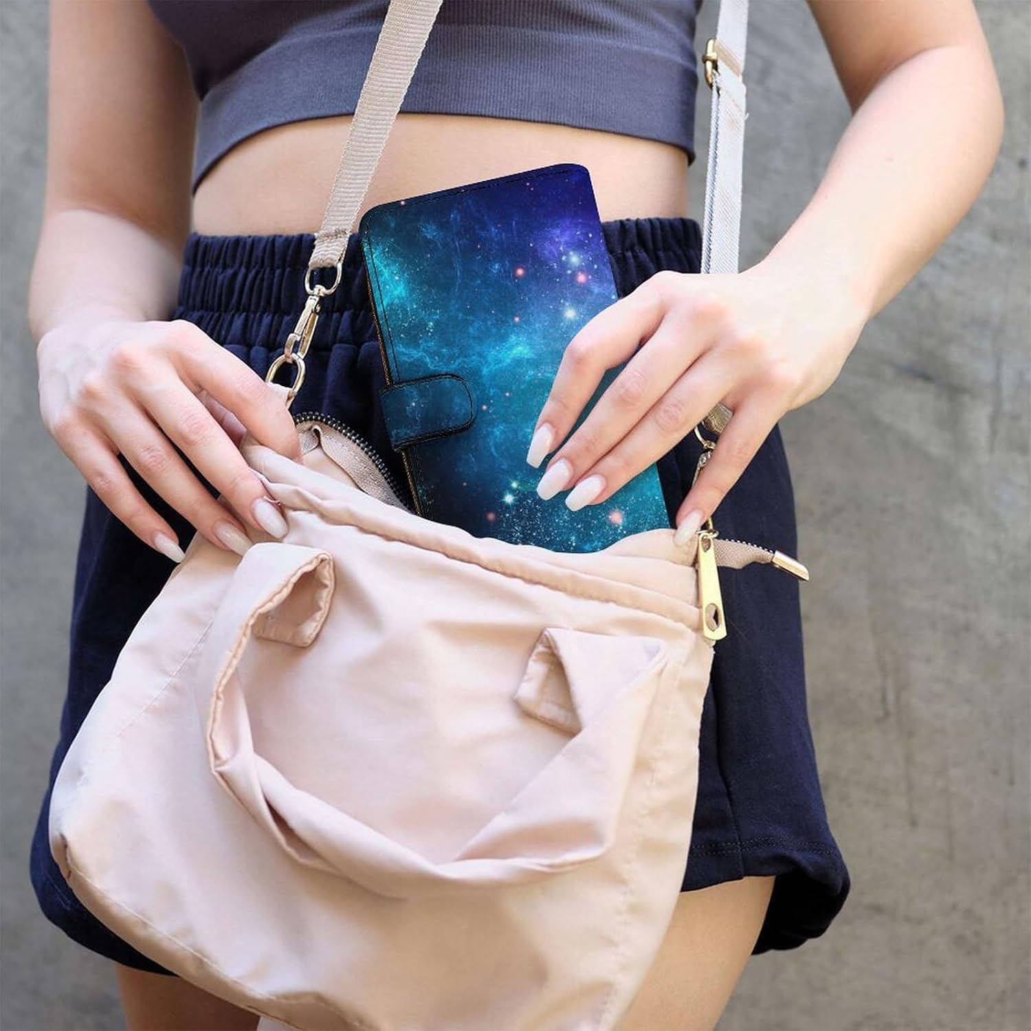 Galaxy Nebula Space Portable Leather Multifunctional Wallet