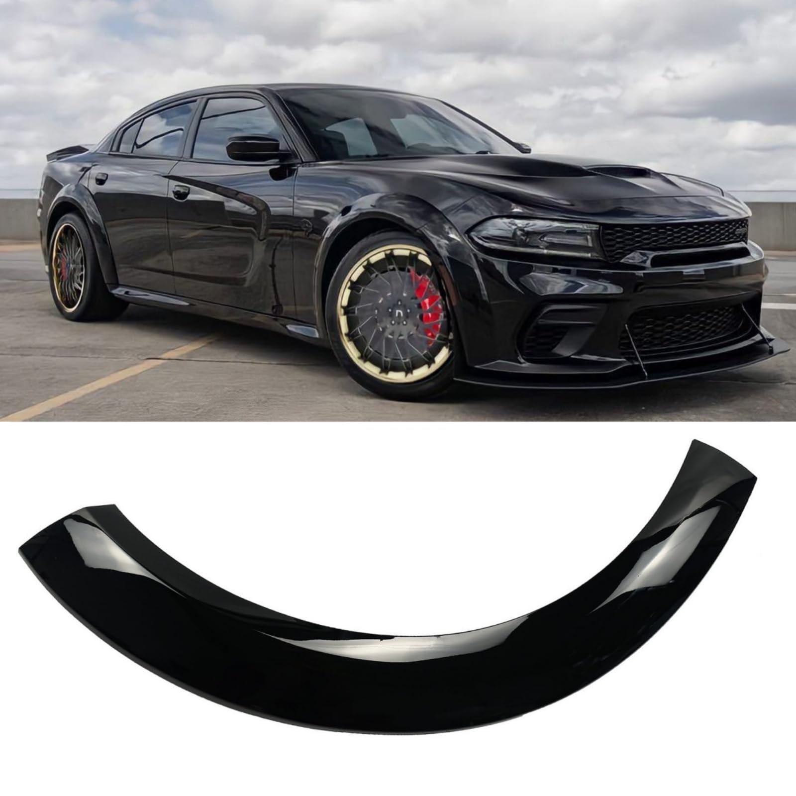 WideBody Front Fender Flare for Dodge Charger SRT Hellcat Widebody/Scat Pack Widebody 2020 2021 2022 2023 Replacement (Right Passenger Side,Glossy Black)