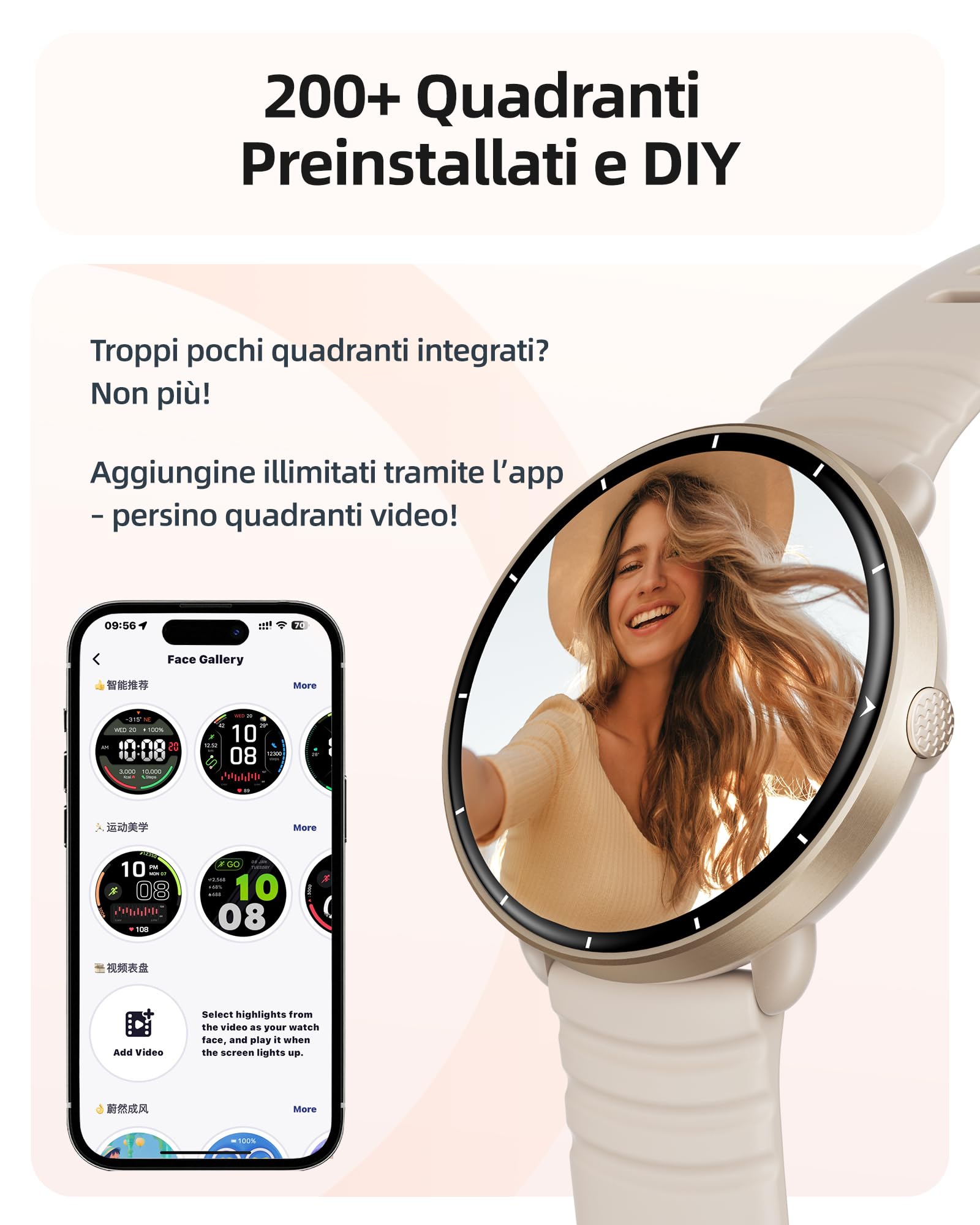 Parsonver Smartwatch Nuoto per Piscina/Acque Aperte, Orologio GPS Integrato | Orologio Smartwatch Uomo Donna con Display AMOLED, 100+ Sportive, Requenza Cardiaca Sott'acqua, Sonno